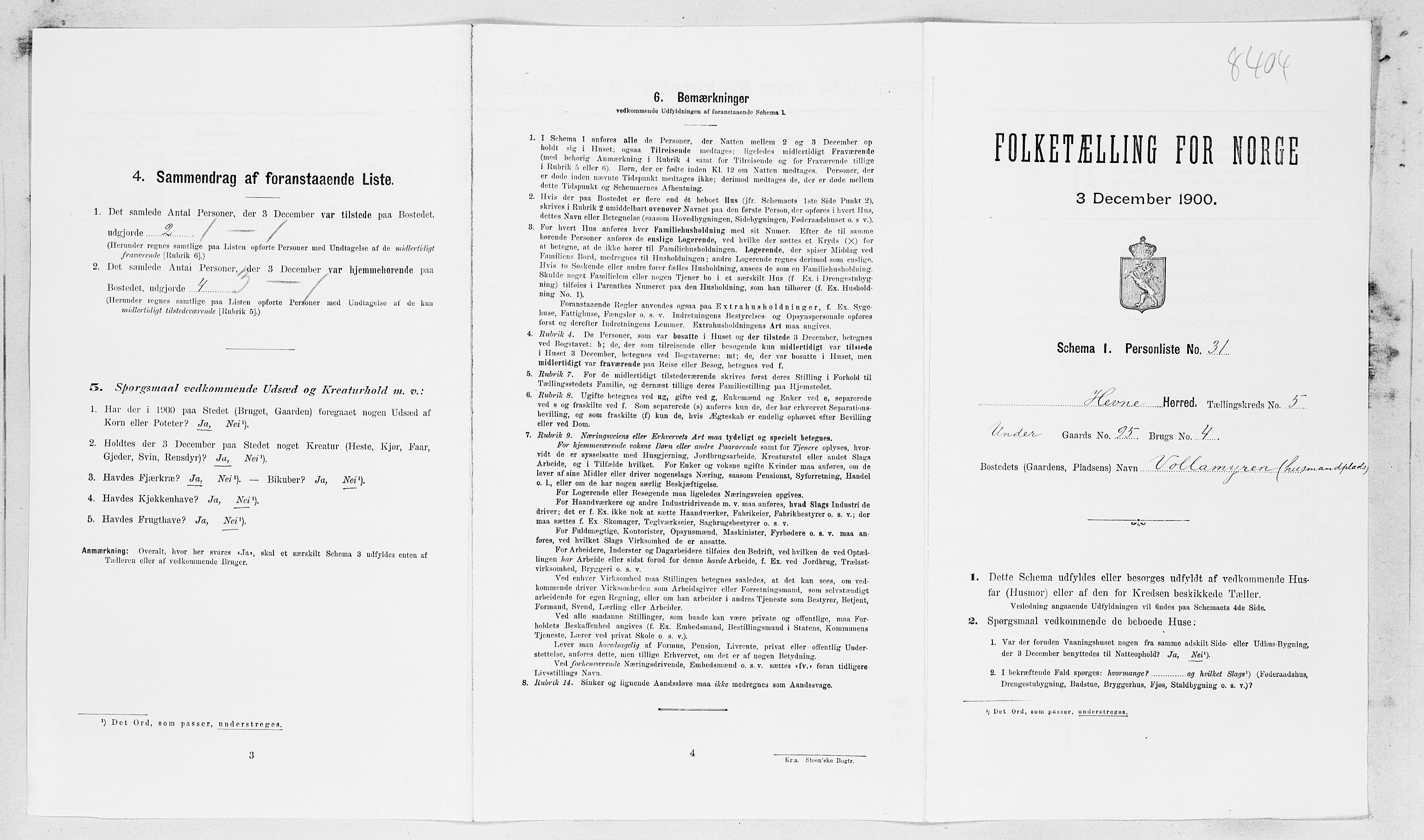 SAT, Folketelling 1900 for 1612 Hemne herred, 1900, s. 549