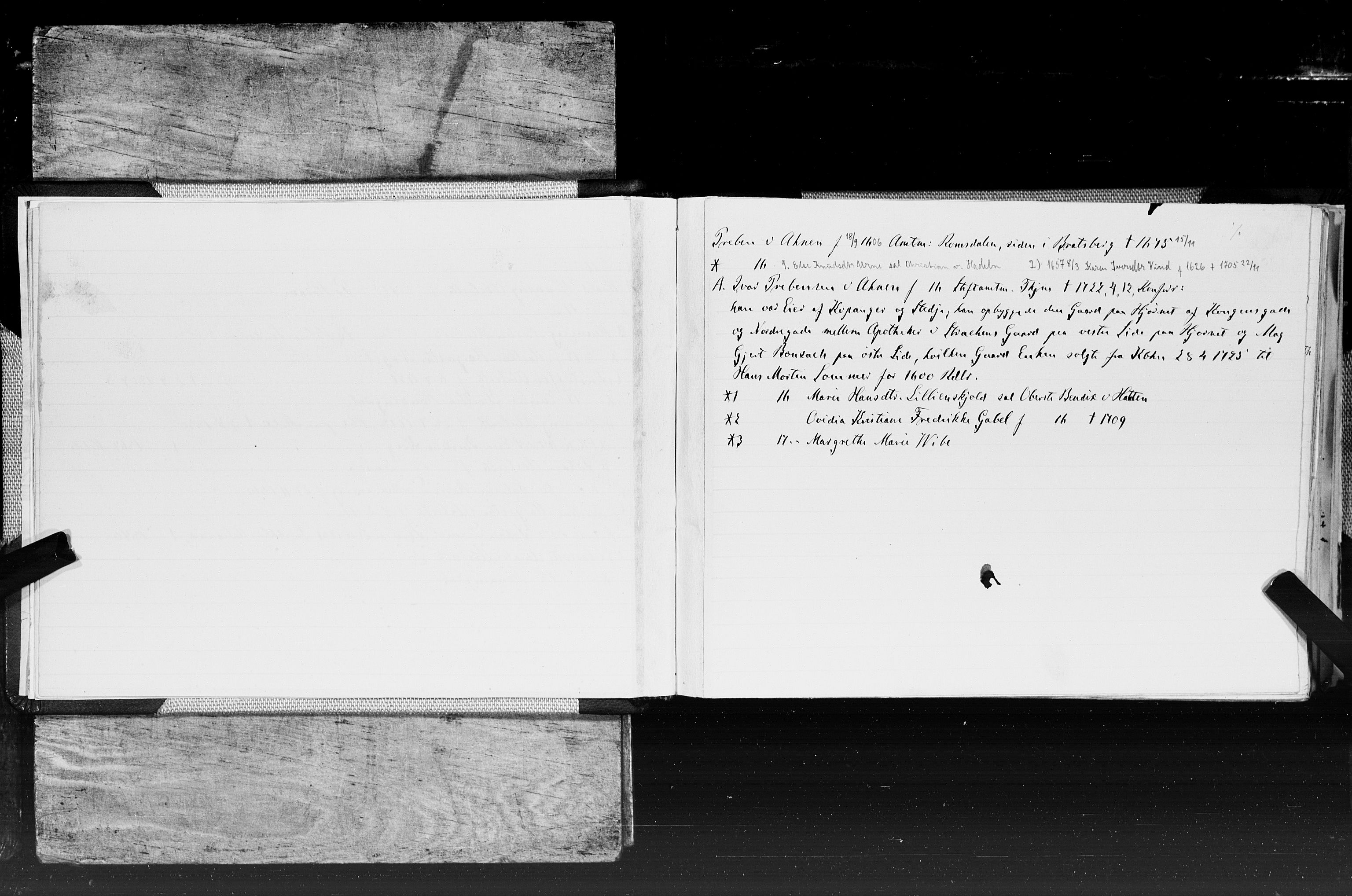 Hornemans samlinger, SAT/PA-X/A/L0017a: A - K, 1600-1886