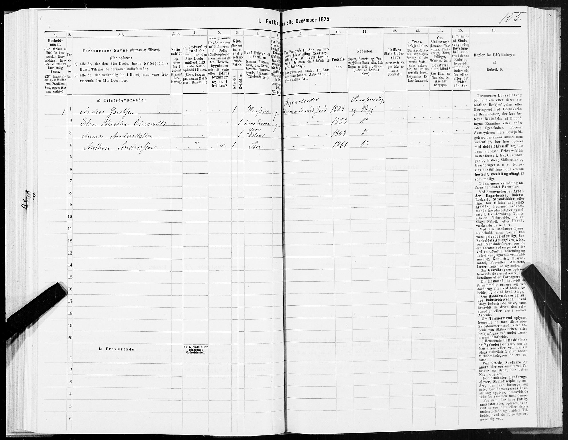 SAT, Folketelling 1875 for 1736P Snåsa prestegjeld, 1875, s. 3155