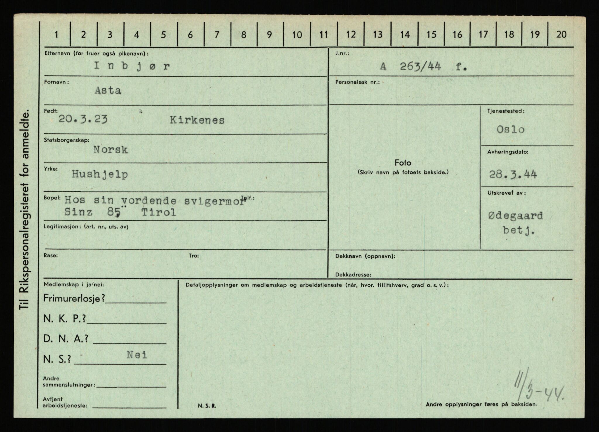 Statspolitiet - Hovedkontoret / Osloavdelingen, AV/RA-S-1329/C/Ca/L0007: Hol - Joelsen, 1943-1945, s. 2256