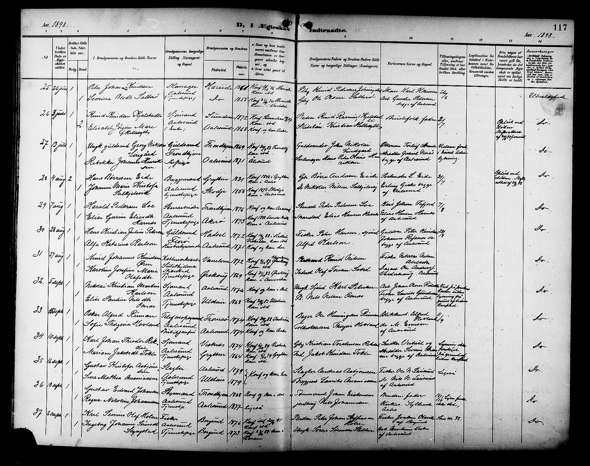 Ministerialprotokoller, klokkerbøker og fødselsregistre - Møre og Romsdal, AV/SAT-A-1454/529/L0469: Klokkerbok nr. 529C06, 1898-1906, s. 117