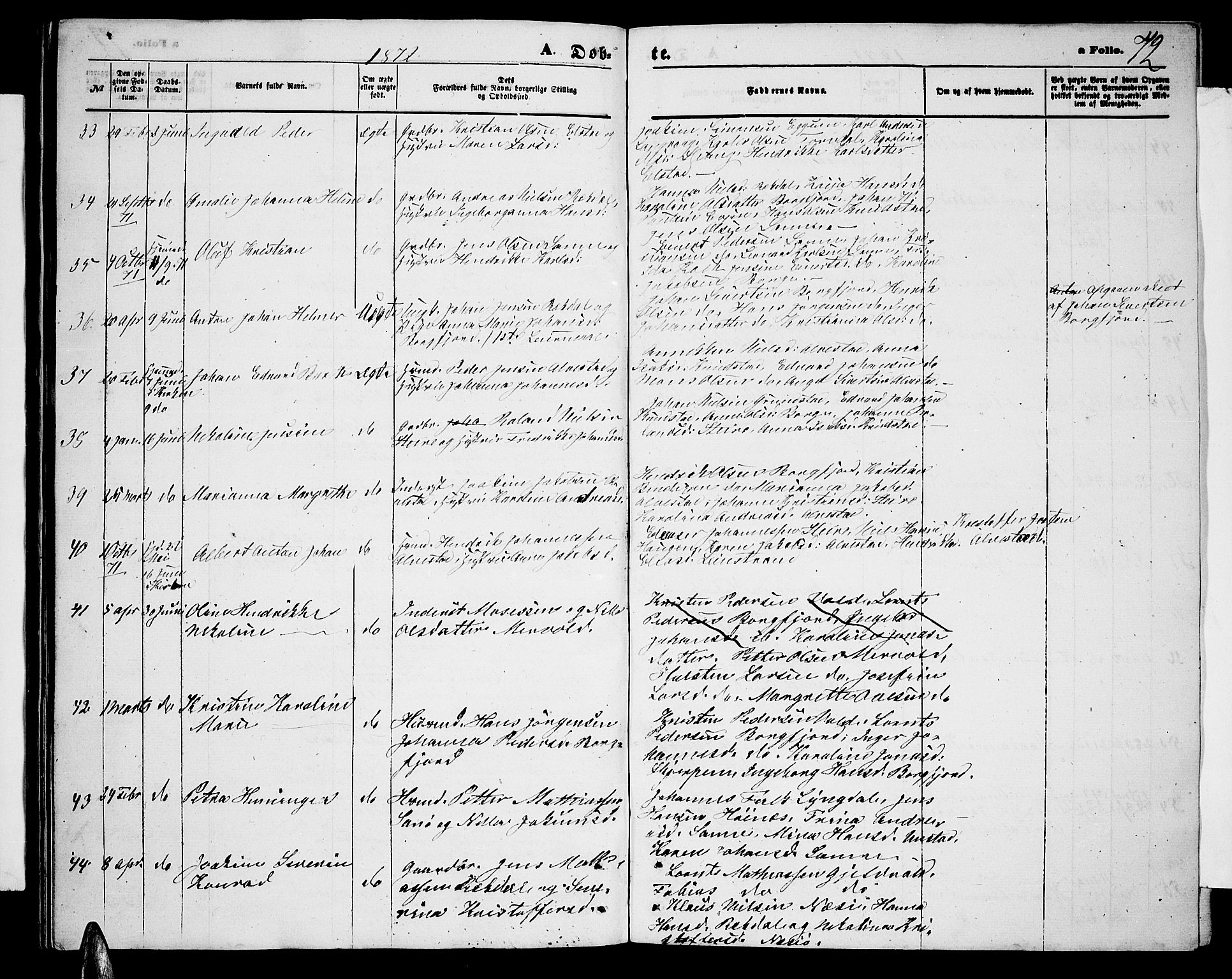 Ministerialprotokoller, klokkerbøker og fødselsregistre - Nordland, AV/SAT-A-1459/880/L1140: Klokkerbok nr. 880C02, 1861-1875, s. 72