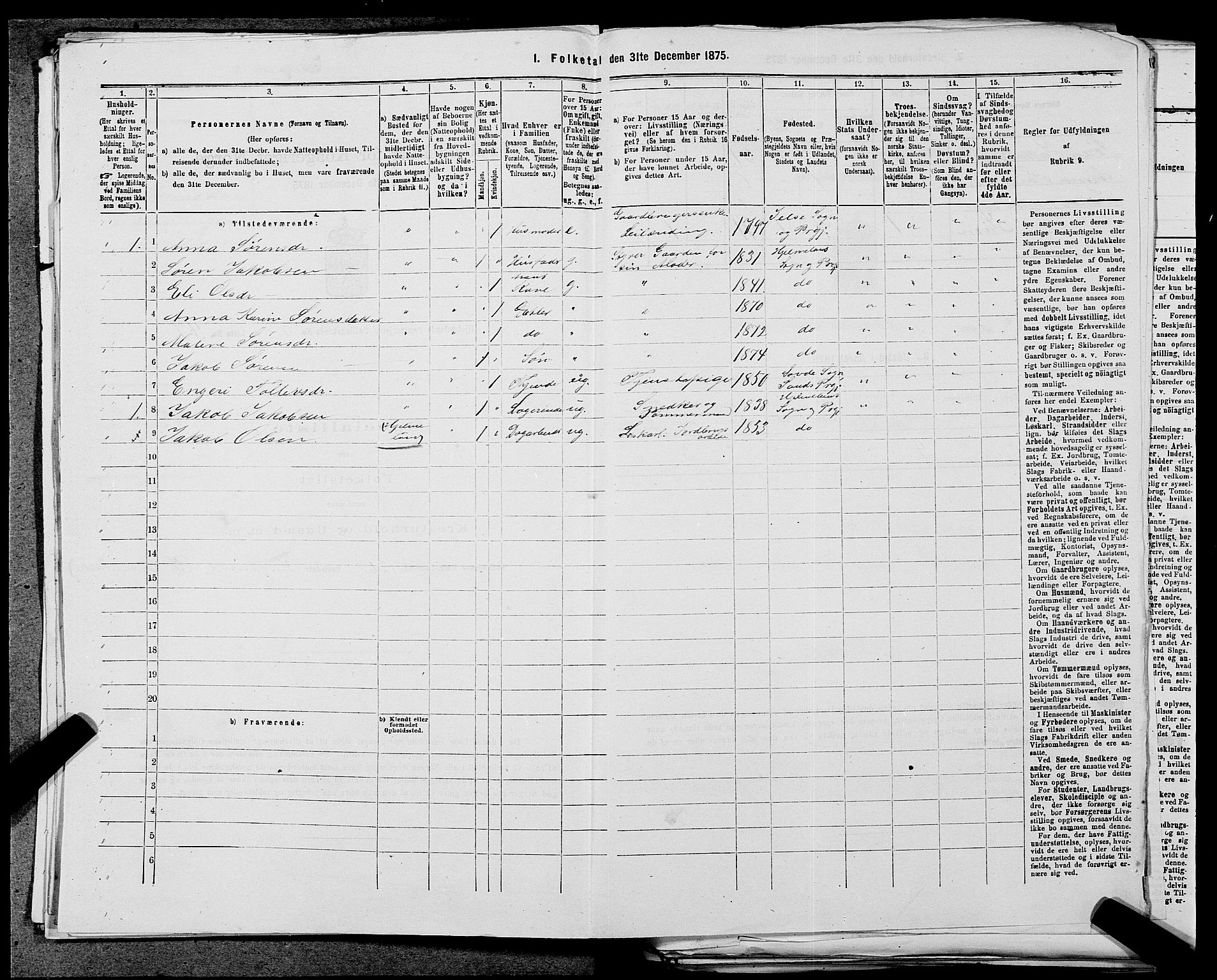SAST, Folketelling 1875 for 1133P Hjelmeland prestegjeld, 1875, s. 676