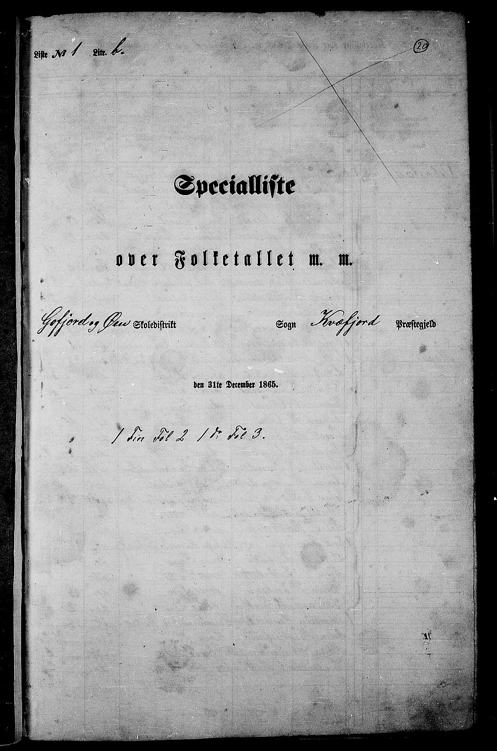 RA, Folketelling 1865 for 1911P Kvæfjord prestegjeld, 1865, s. 21