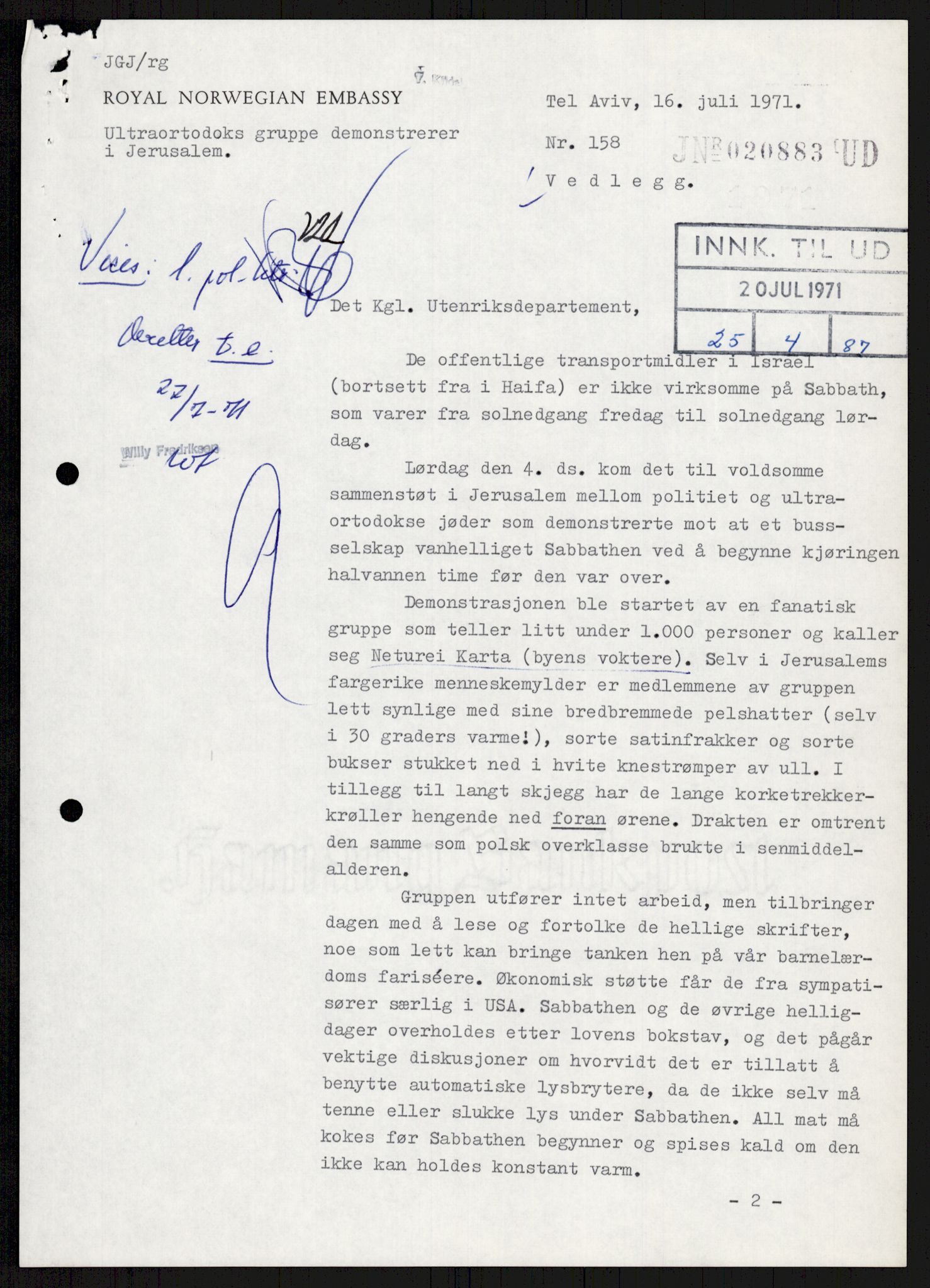 Utenriksdepartementet, hovedarkiv, AV/RA-S-6794/D/Db/Dba/L0776/0003: Verdenspolitikk. Fremmede staters politikk (G.L.) / Israel: Politikk (2 mapper), 1970-1972, s. 62