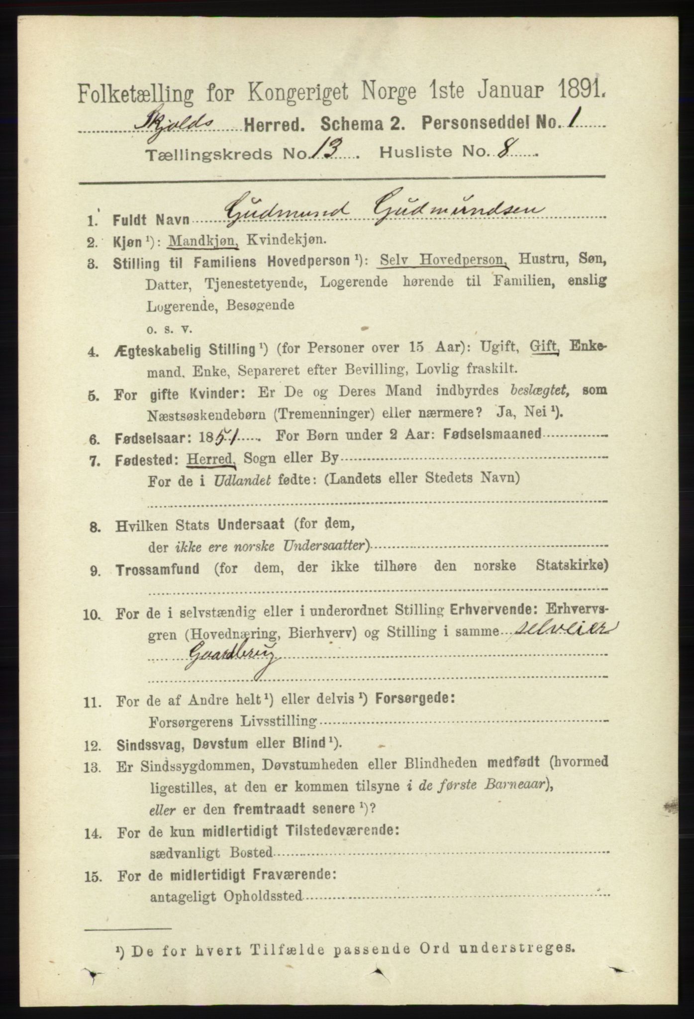 RA, Folketelling 1891 for 1154 Skjold herred, 1891, s. 2429