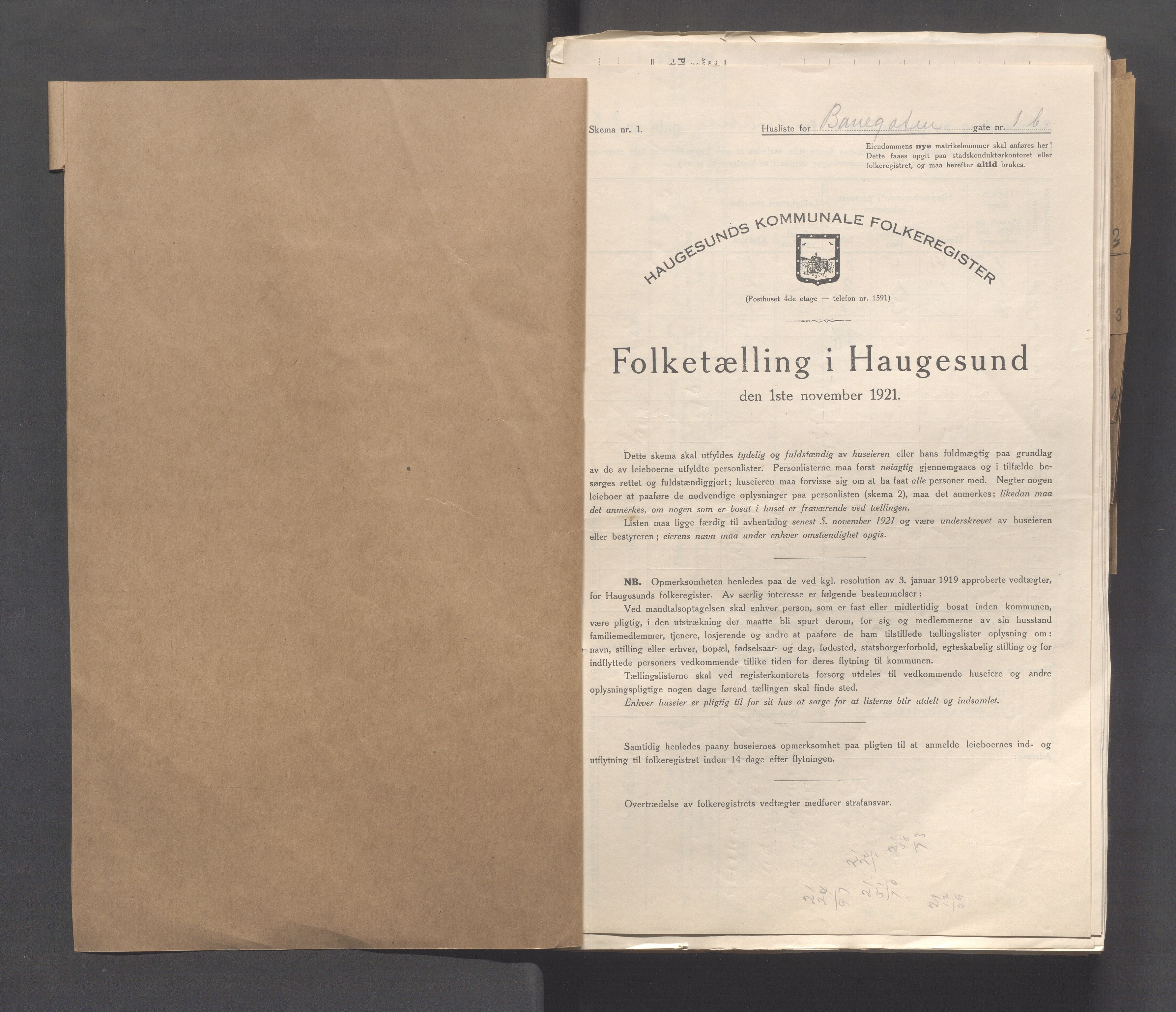 IKAR, Kommunal folketelling 1.11.1921 for Haugesund, 1921, s. 95