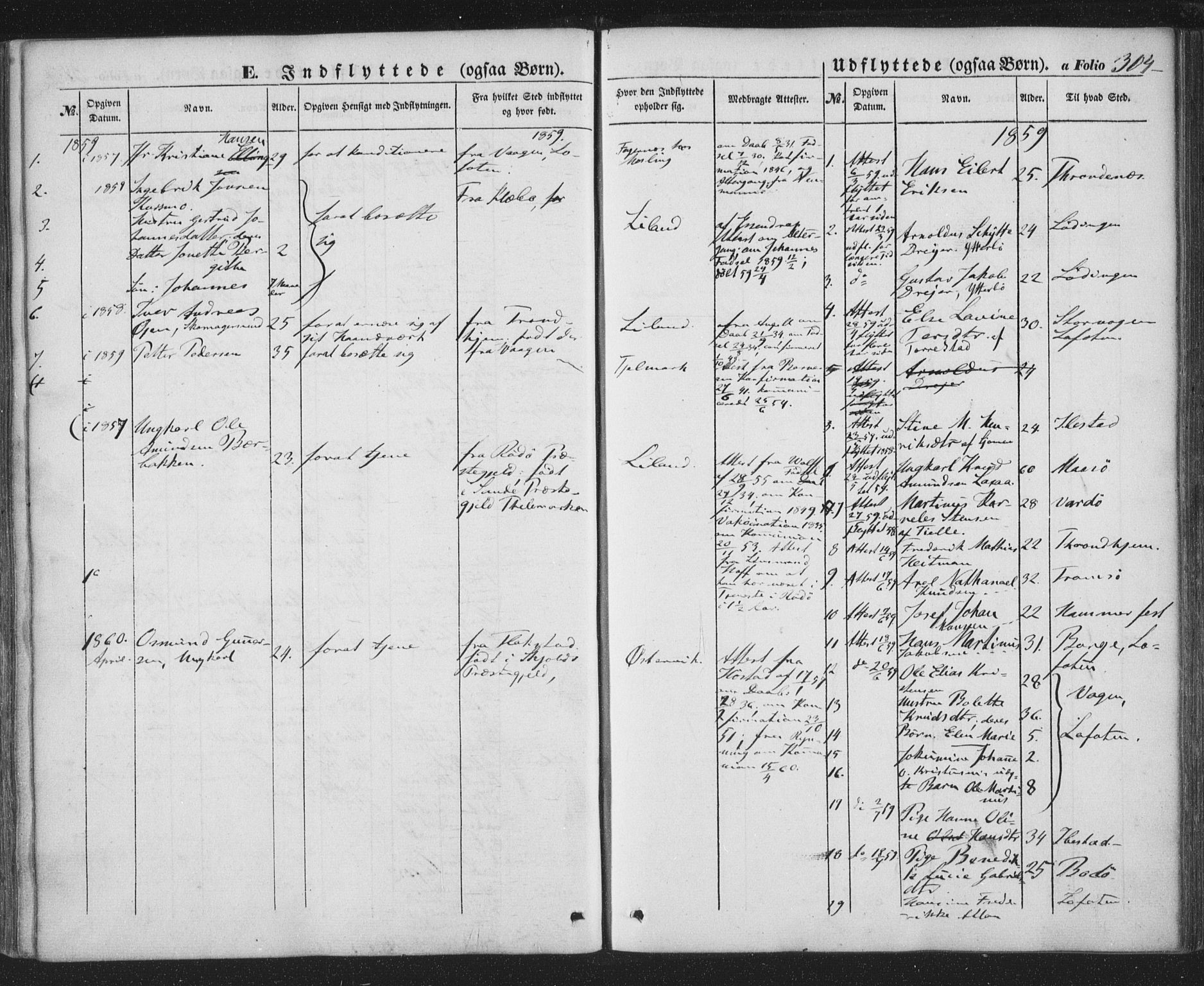 Ministerialprotokoller, klokkerbøker og fødselsregistre - Nordland, AV/SAT-A-1459/863/L0895: Ministerialbok nr. 863A07, 1851-1860, s. 304
