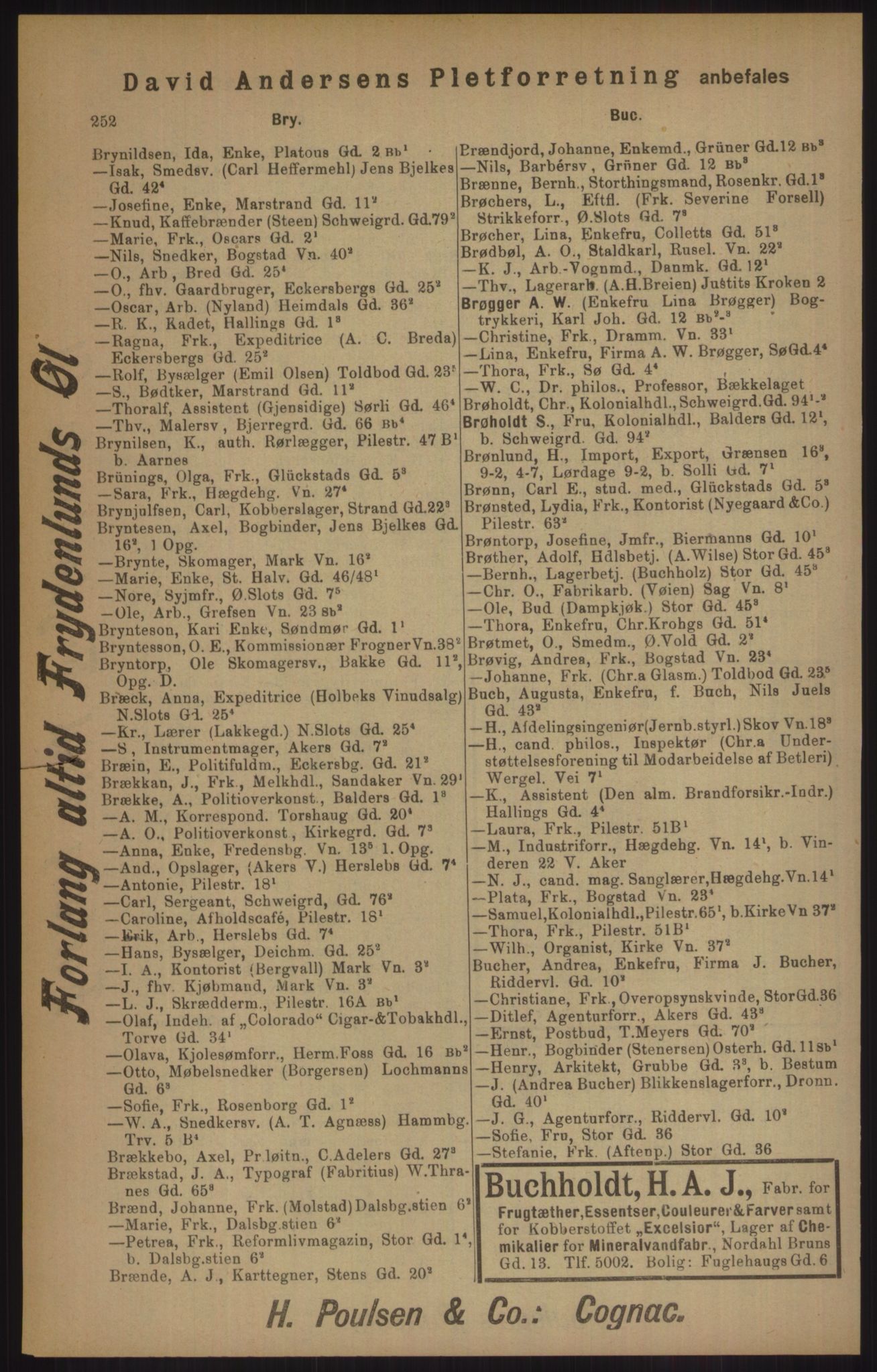 Kristiania/Oslo adressebok, PUBL/-, 1905, s. 252