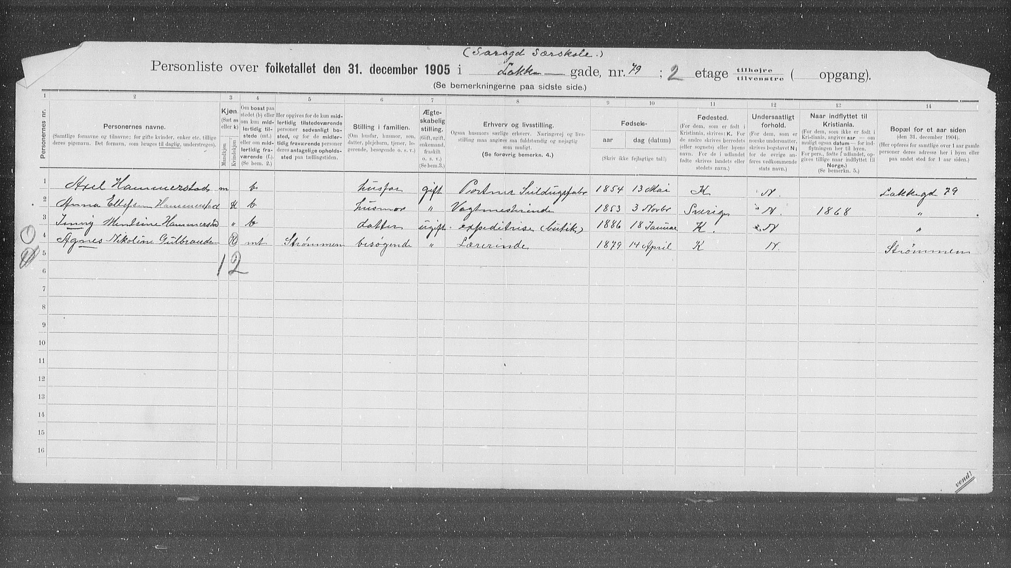 OBA, Kommunal folketelling 31.12.1905 for Kristiania kjøpstad, 1905, s. 29561