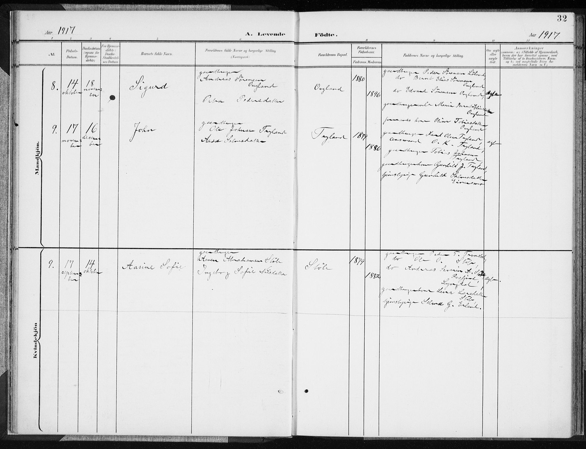 Nord-Audnedal sokneprestkontor, AV/SAK-1111-0032/F/Fa/Fab/L0004: Ministerialbok nr. A 4, 1901-1917, s. 32