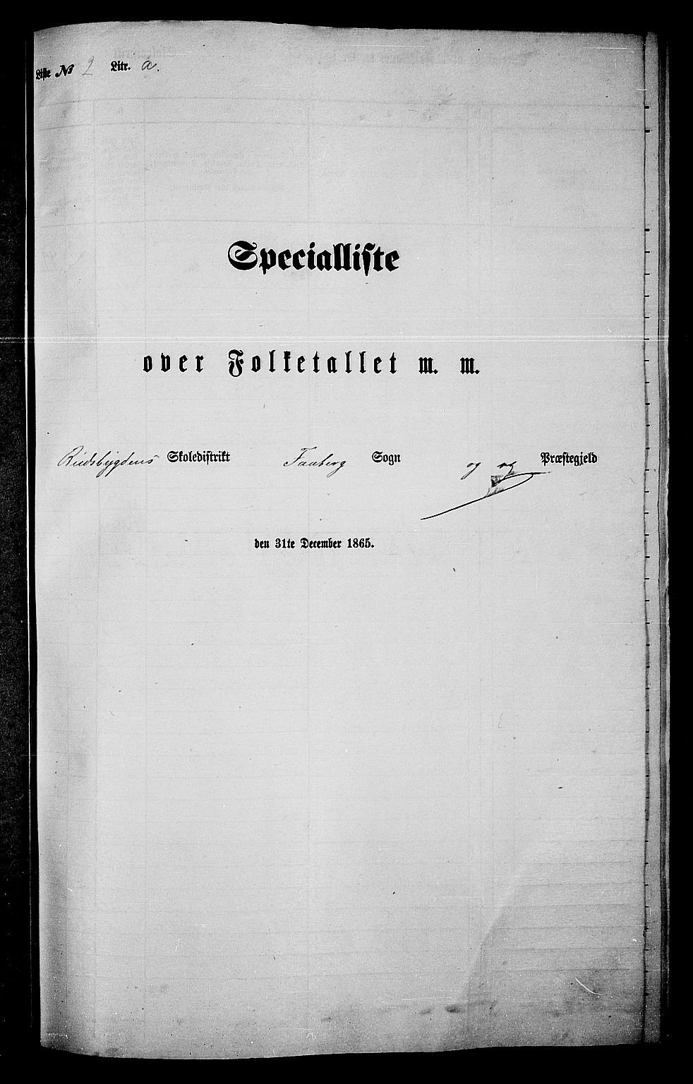 RA, Folketelling 1865 for 0524L Fåberg prestegjeld, Fåberg sokn og Lillehammer landsokn, 1865, s. 36