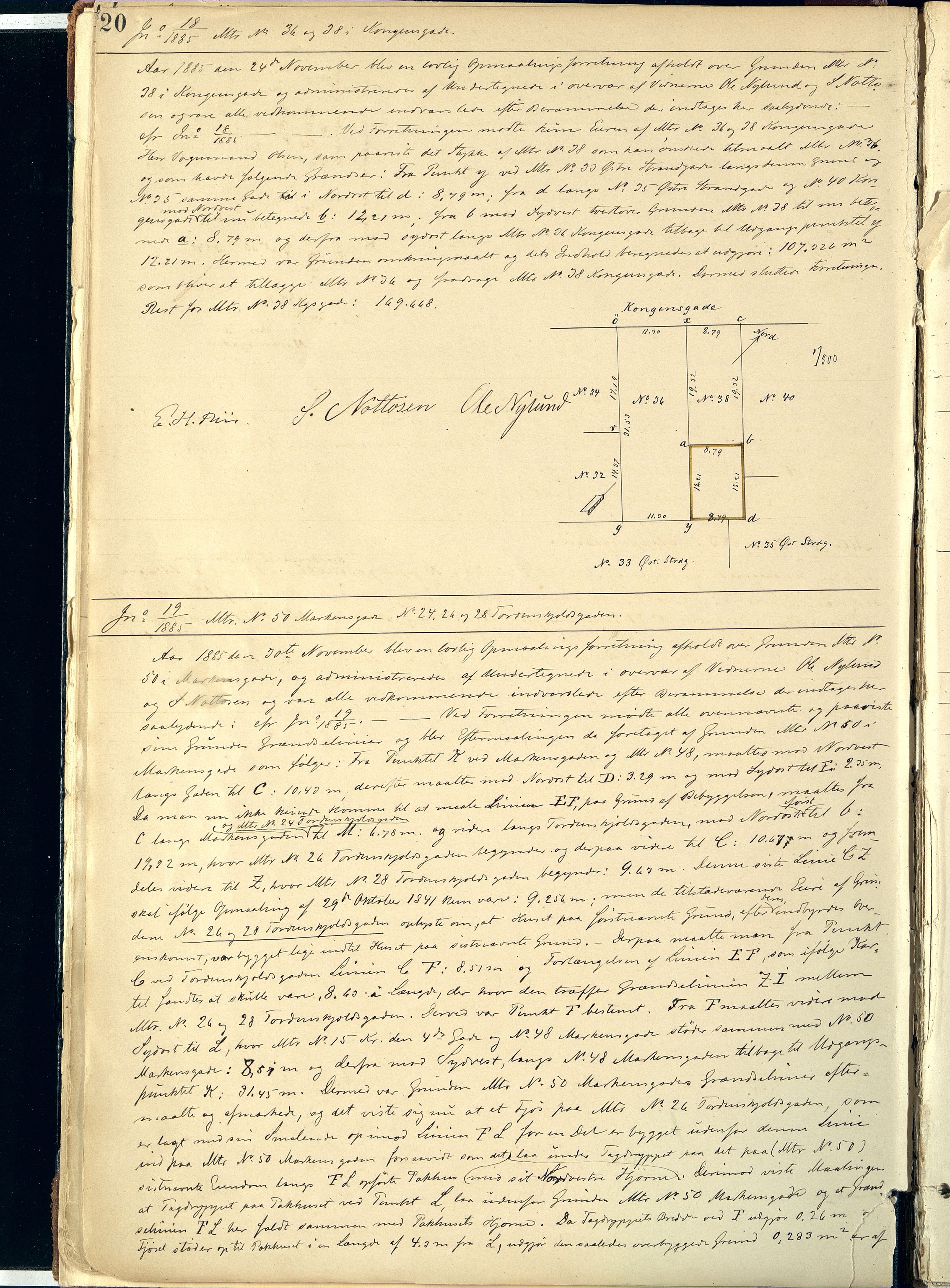 Kristiansand By - Magistraten, ARKSOR/1001KG122/I/Ic/L0008: Grunnmålingsprotokoll nr.6 (d), 1884-1908