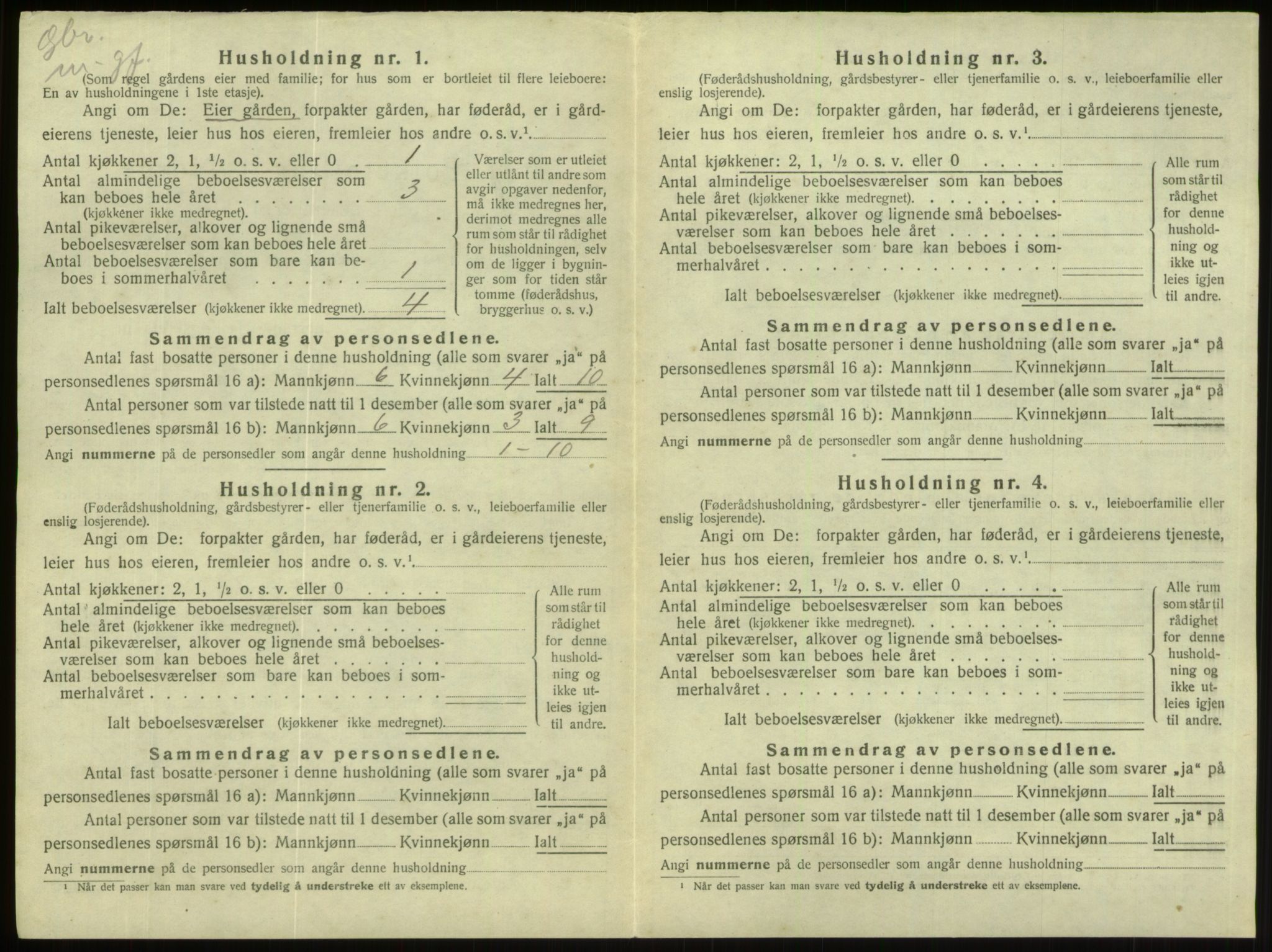 SAB, Folketelling 1920 for 1444 Hornindal herred, 1920, s. 301