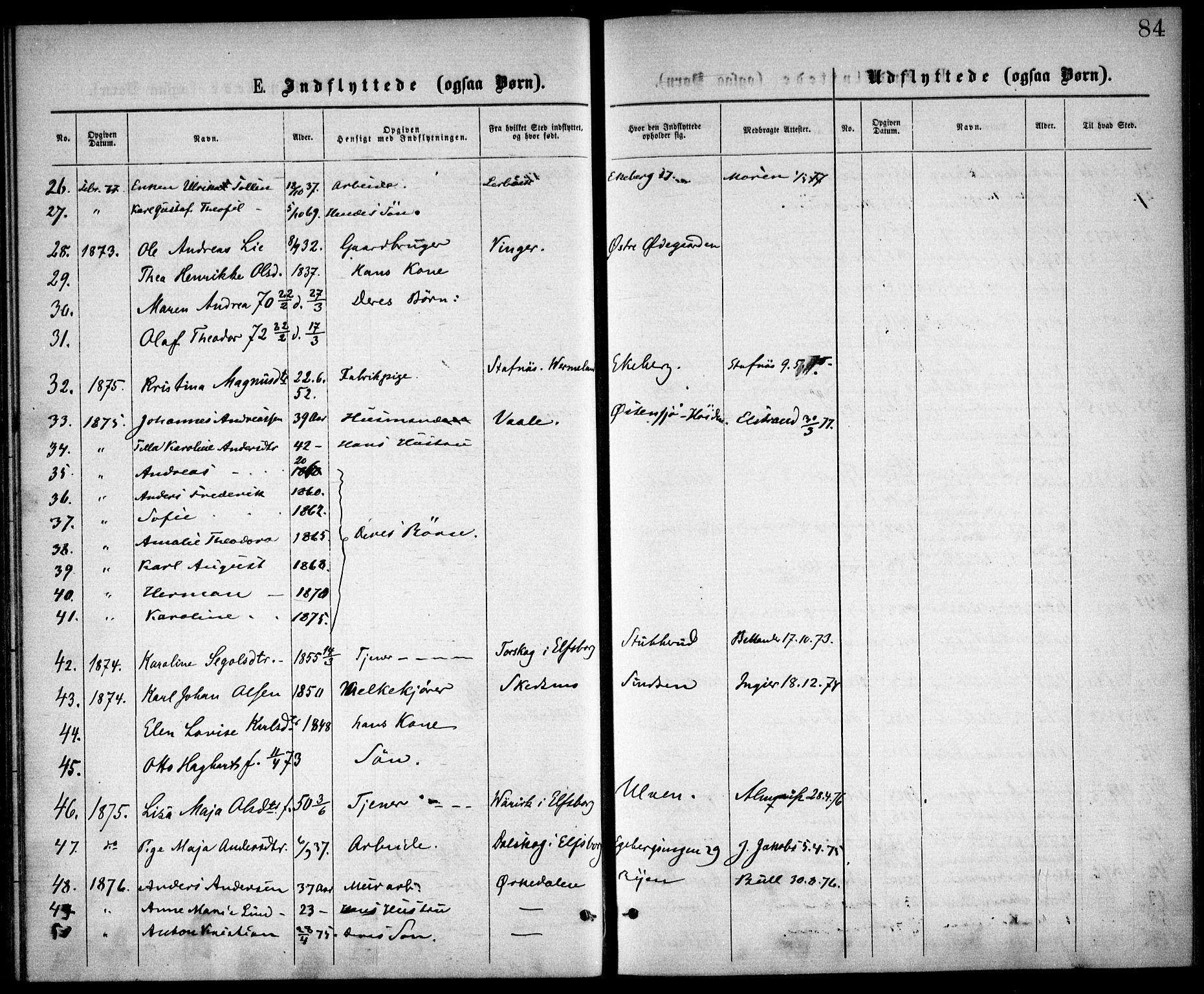 Østre Aker prestekontor Kirkebøker, SAO/A-10840/F/Fa/L0002: Ministerialbok nr. I 2, 1861-1878, s. 84