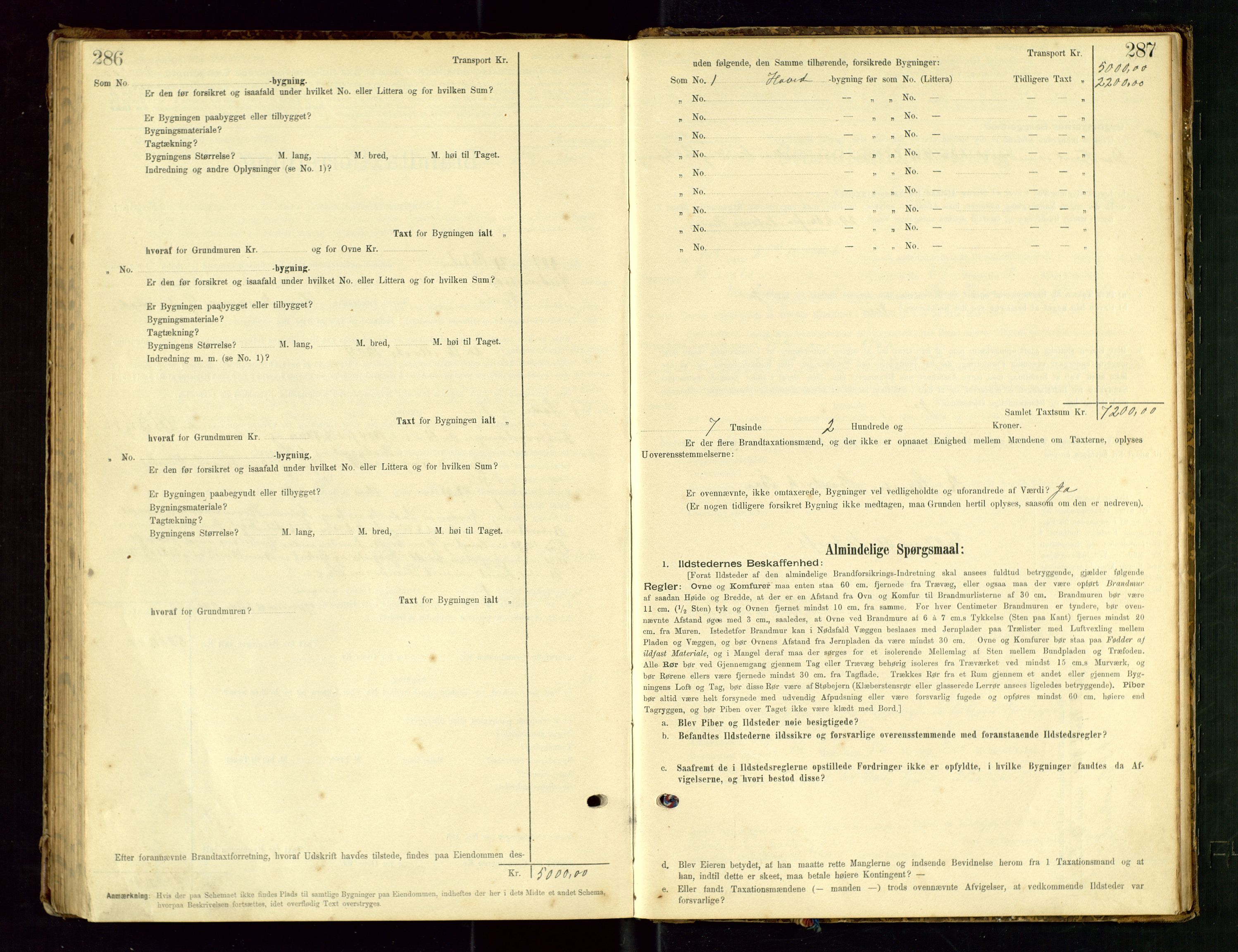 Hå lensmannskontor, SAST/A-100456/Goa/L0003: Takstprotokoll (skjema), 1895-1911, s. 286-287