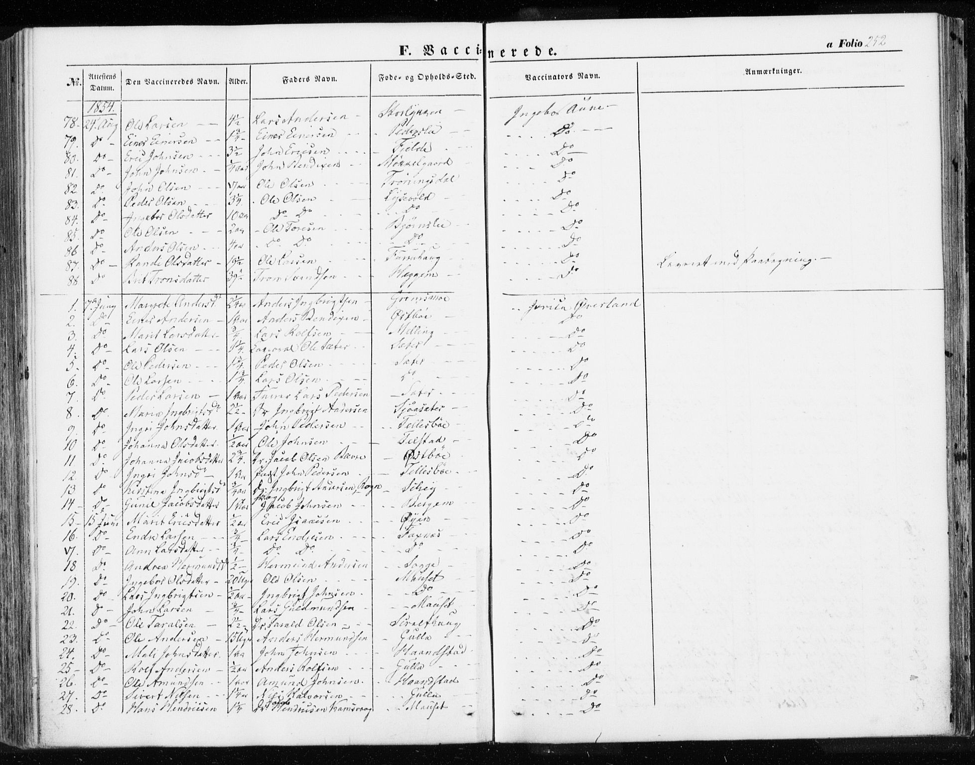 Ministerialprotokoller, klokkerbøker og fødselsregistre - Møre og Romsdal, AV/SAT-A-1454/595/L1044: Ministerialbok nr. 595A06, 1852-1863, s. 252