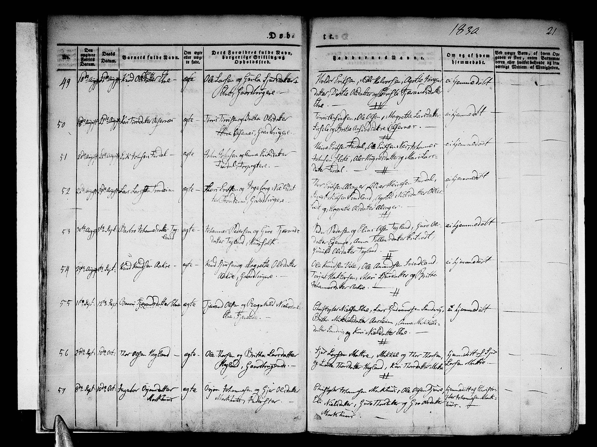 Skånevik sokneprestembete, AV/SAB-A-77801/H/Haa: Ministerialbok nr. A 4, 1828-1848, s. 21