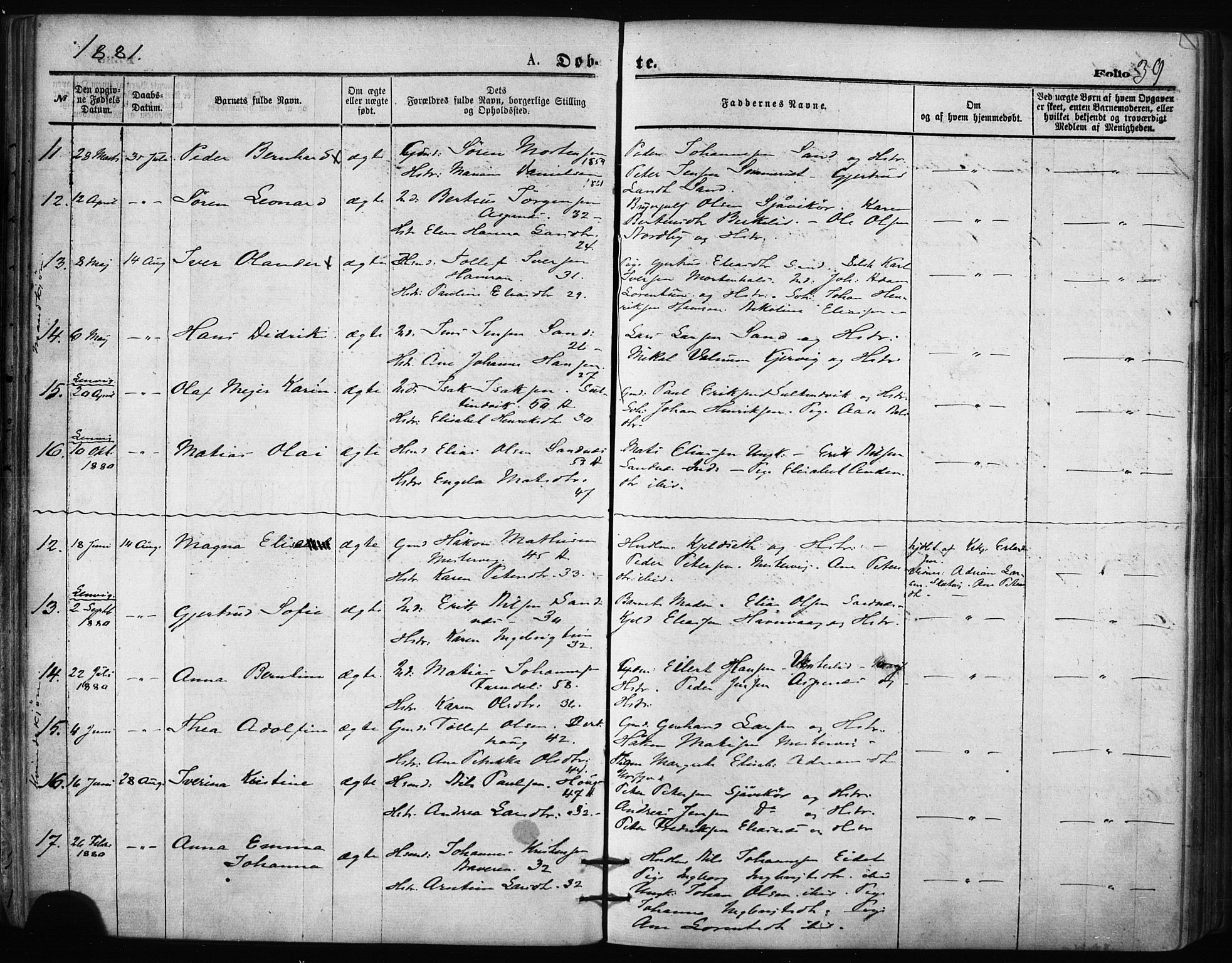 Balsfjord sokneprestembete, AV/SATØ-S-1303/G/Gaa/L0002kirke: Ministerialbok nr. 2, 1871-1886, s. 39