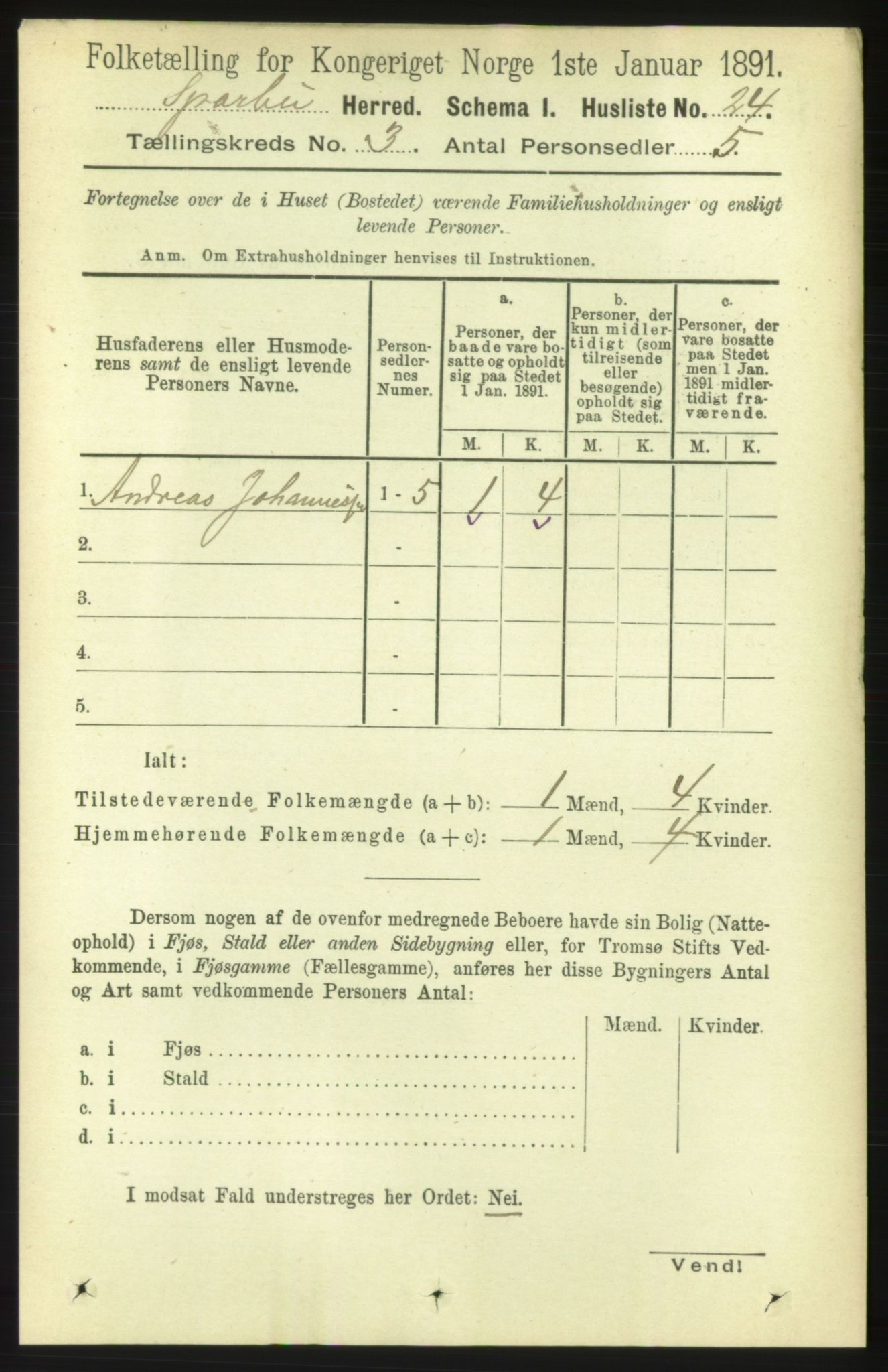 RA, Folketelling 1891 for 1731 Sparbu herred, 1891, s. 819