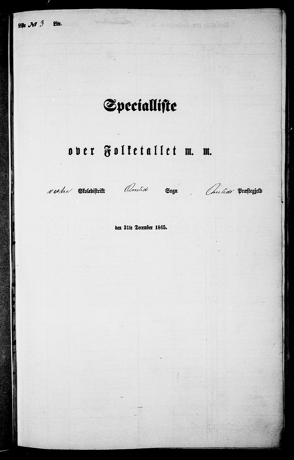RA, Folketelling 1865 for 0929P Åmli prestegjeld, 1865, s. 39