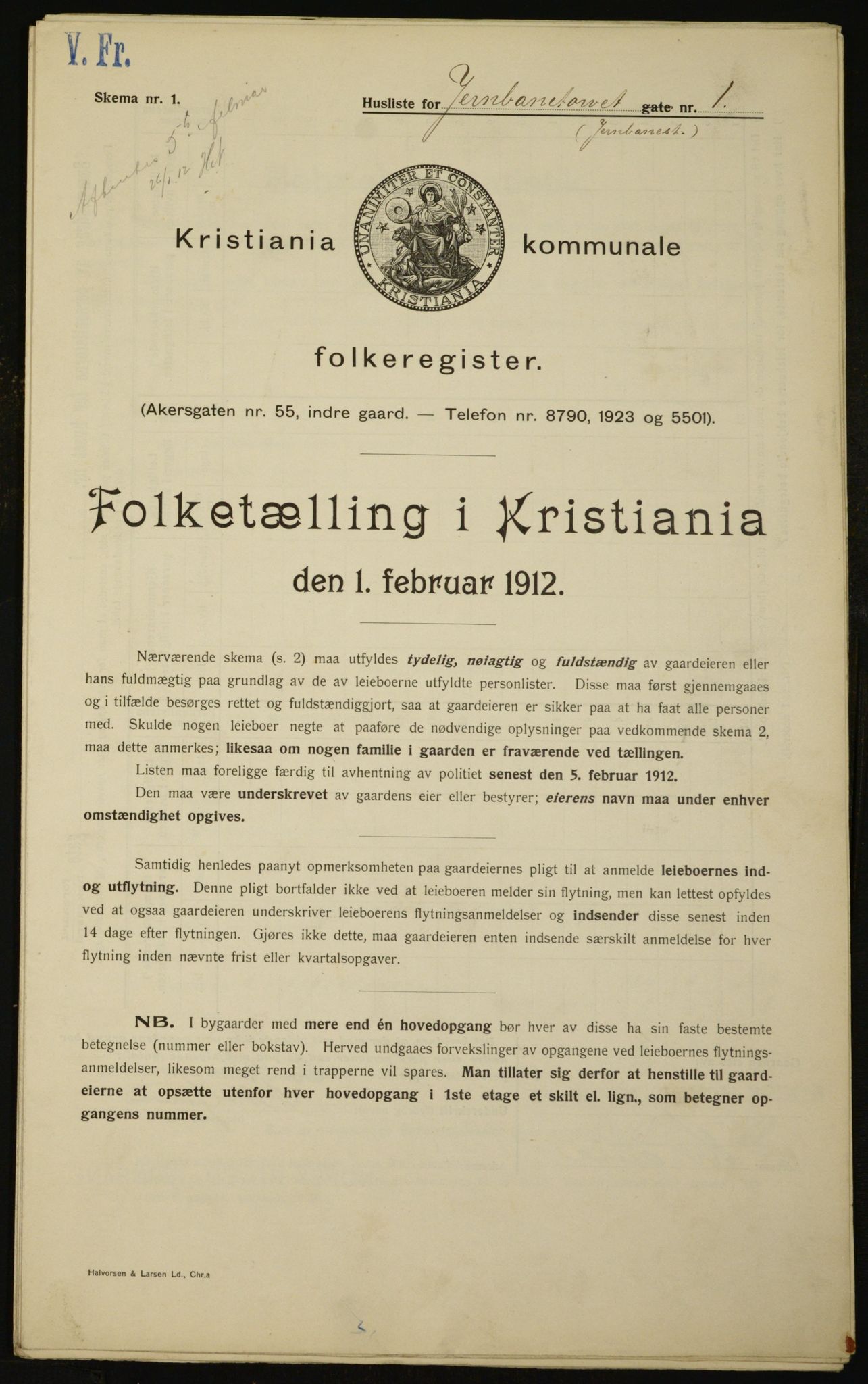 OBA, Kommunal folketelling 1.2.1912 for Kristiania, 1912, s. 47226