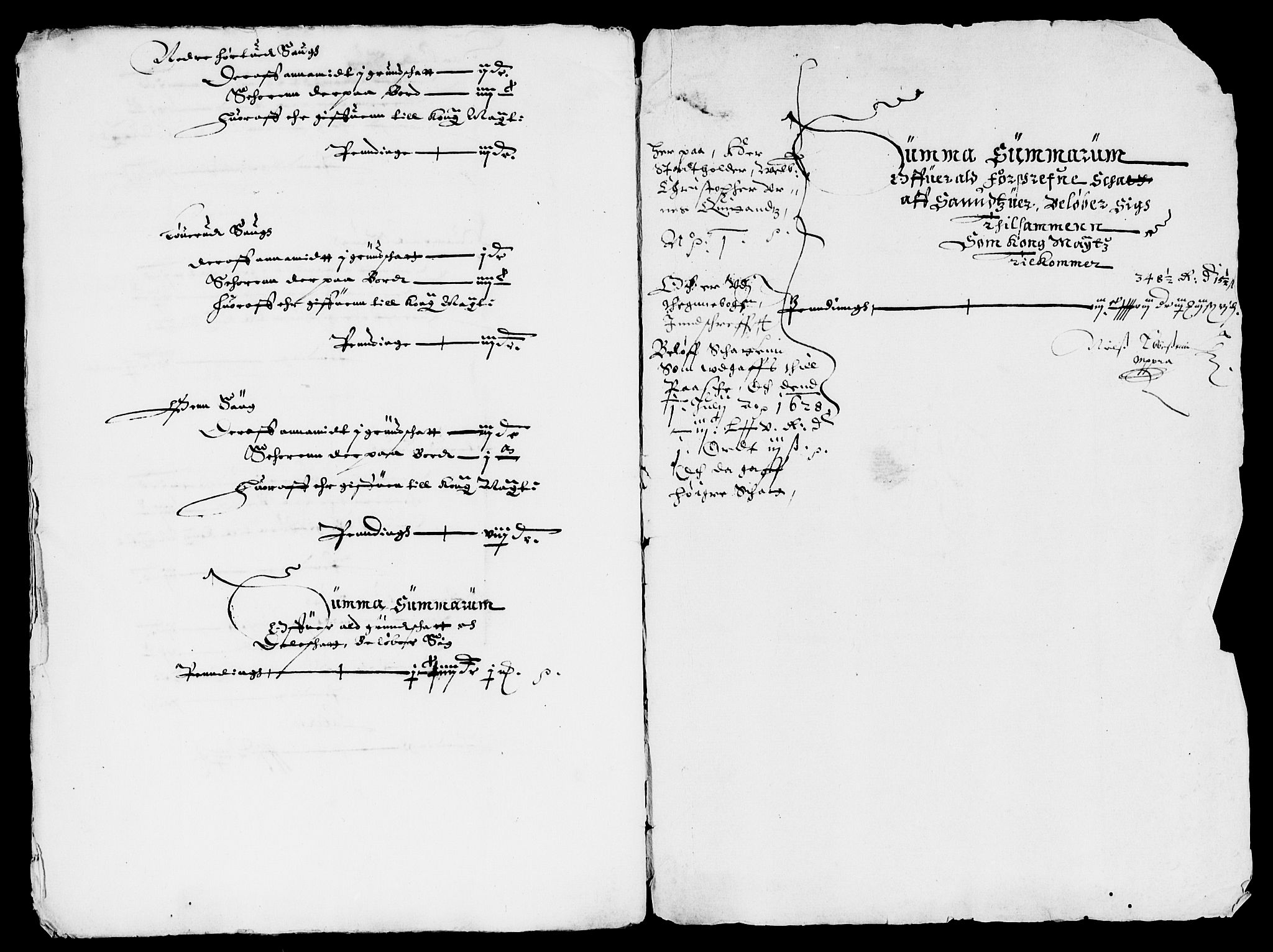 Rentekammeret inntil 1814, Reviderte regnskaper, Lensregnskaper, AV/RA-EA-5023/R/Rb/Rbn/L0001: Numedal og Sandsvær len, 1628-1638