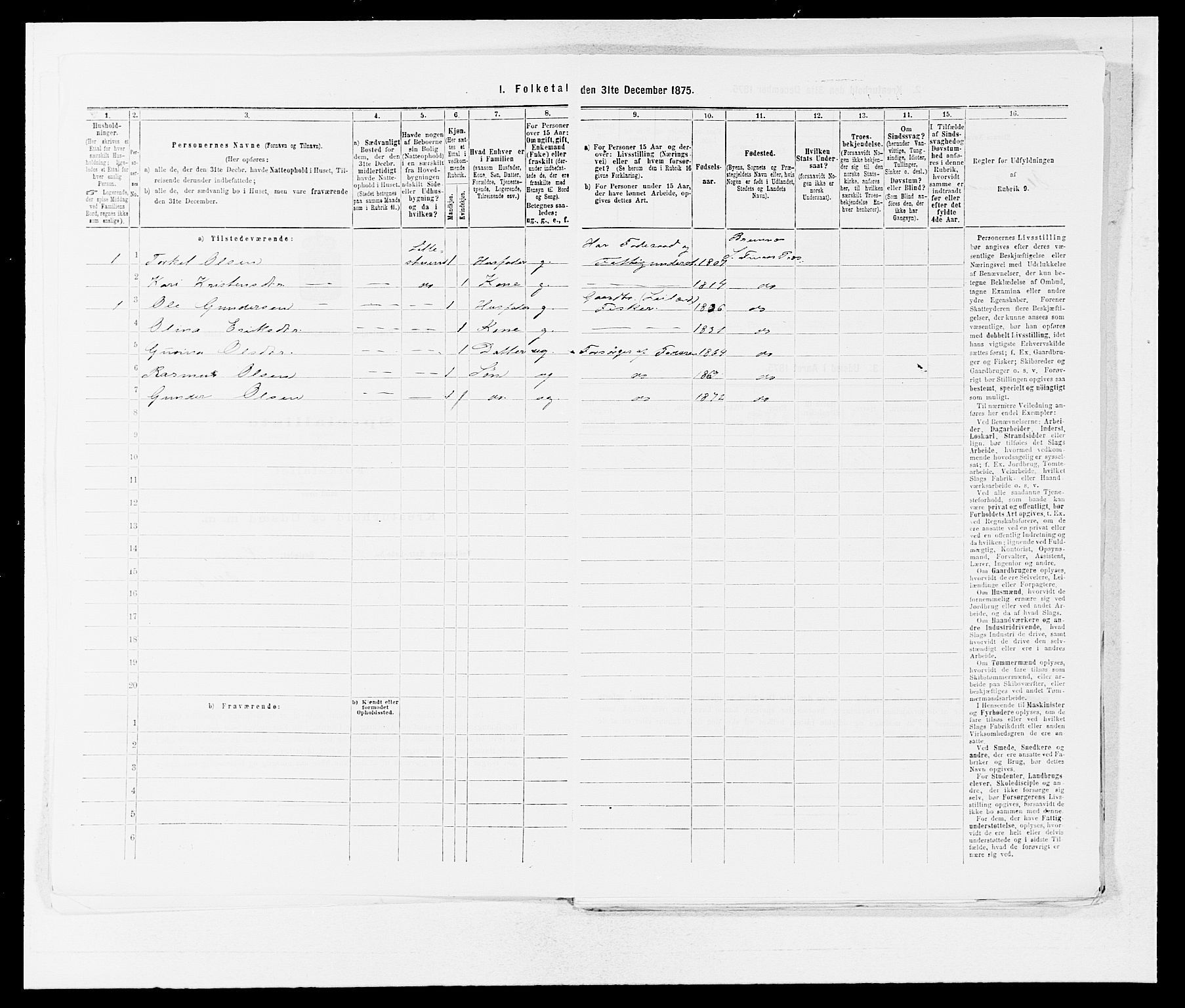 SAB, Folketelling 1875 for 1218P Finnås prestegjeld, 1875, s. 1361