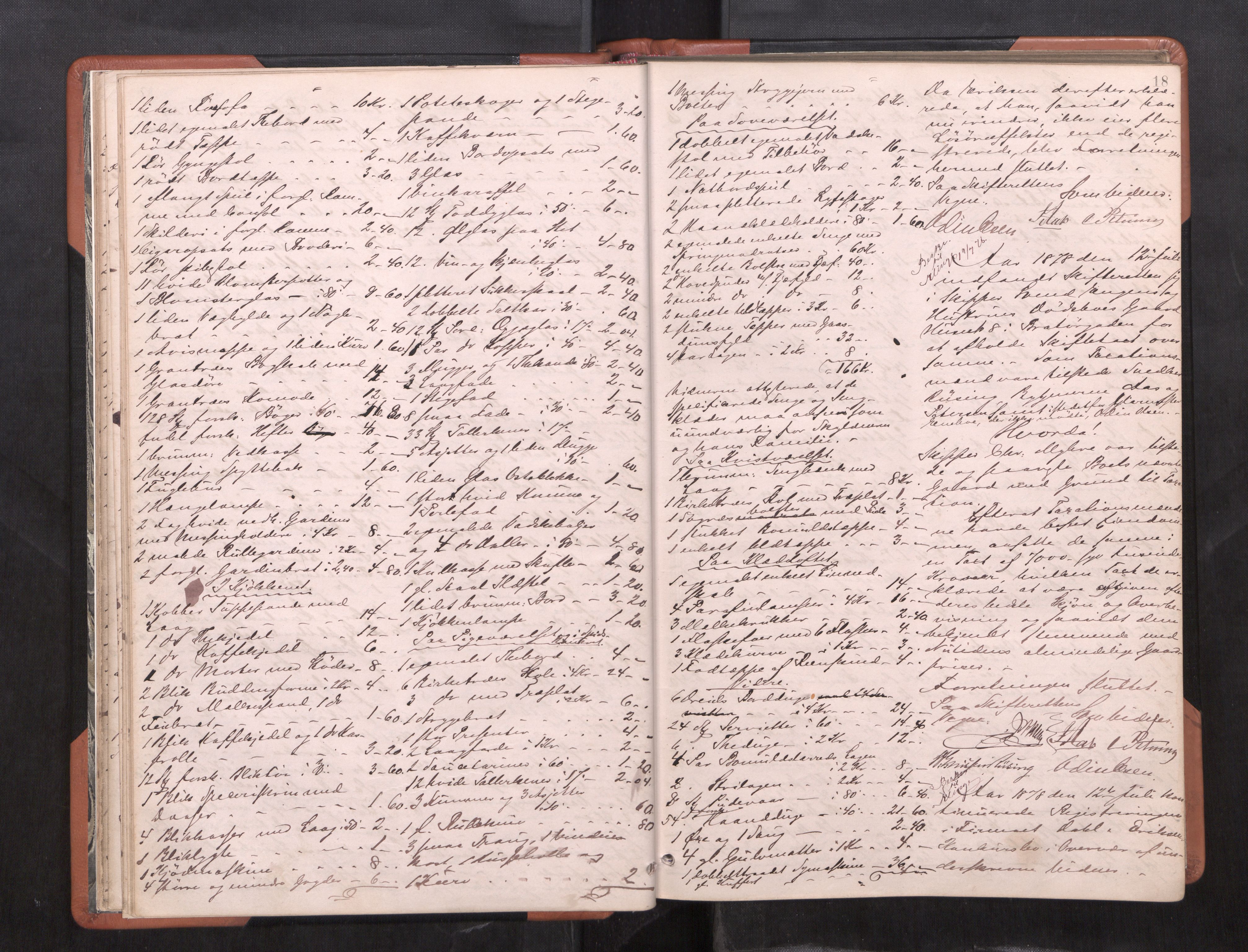 Trondheim byfogd, AV/SAT-A-0003/1/3/3C/L0009: Skifteregistreringsprotokoll (u/ register), 1878-1885, s. 18