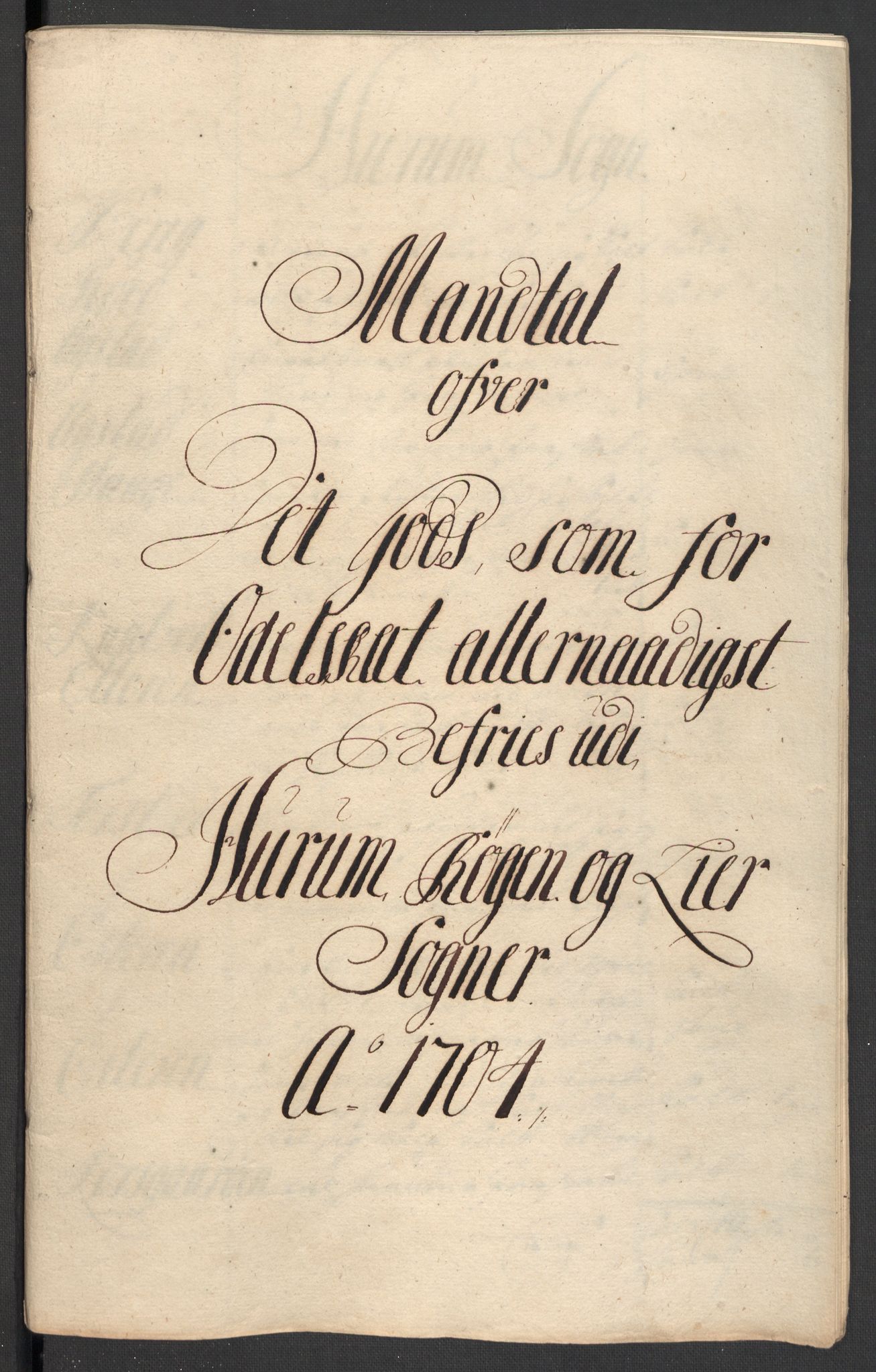 Rentekammeret inntil 1814, Reviderte regnskaper, Fogderegnskap, AV/RA-EA-4092/R30/L1700: Fogderegnskap Hurum, Røyken, Eiker og Lier, 1704-1705, s. 171