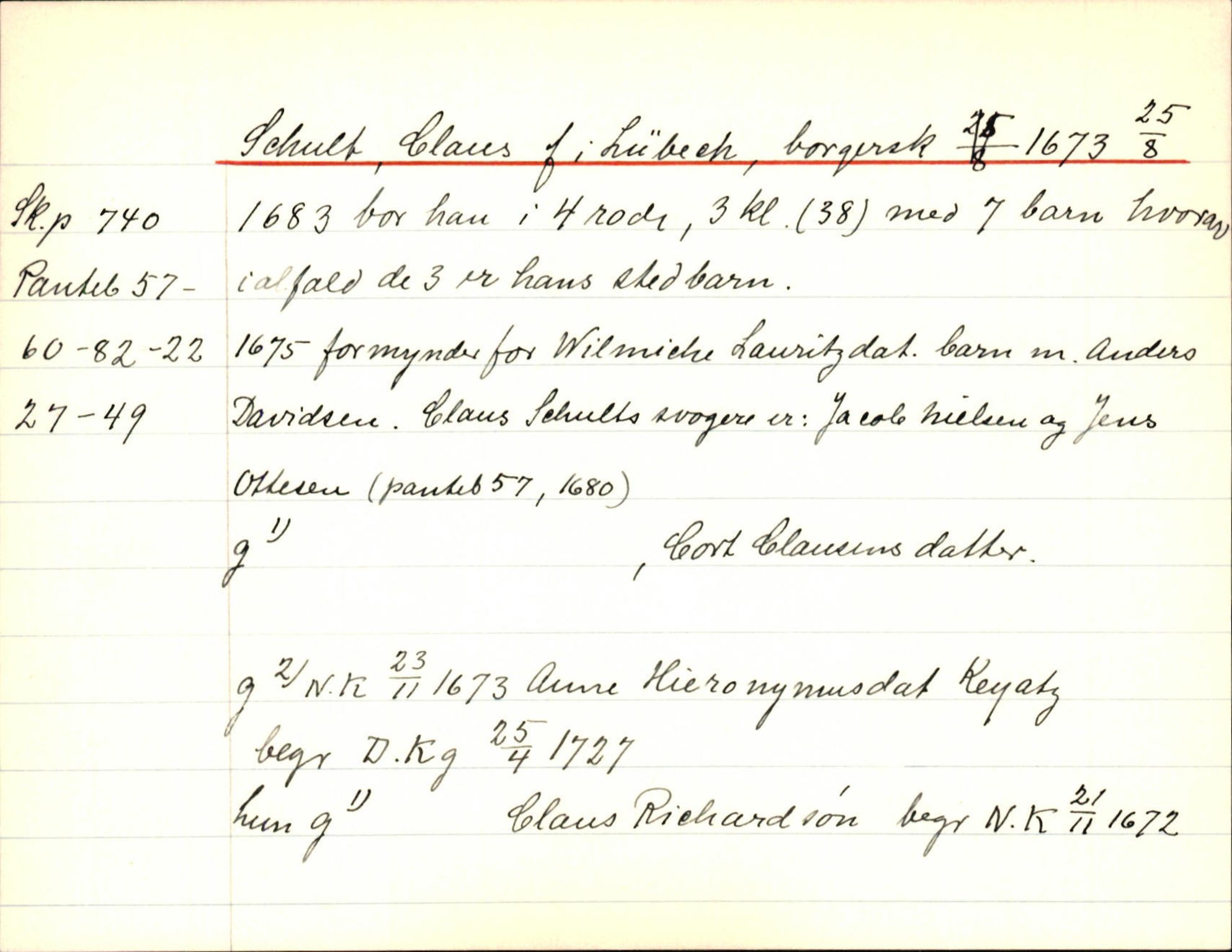 Sollied, Olaf og Thora - samlinger, SAB/SAB/DA-0401/01/L0048: Registerkort skuff 9, Saabye - Søre, s. 1225