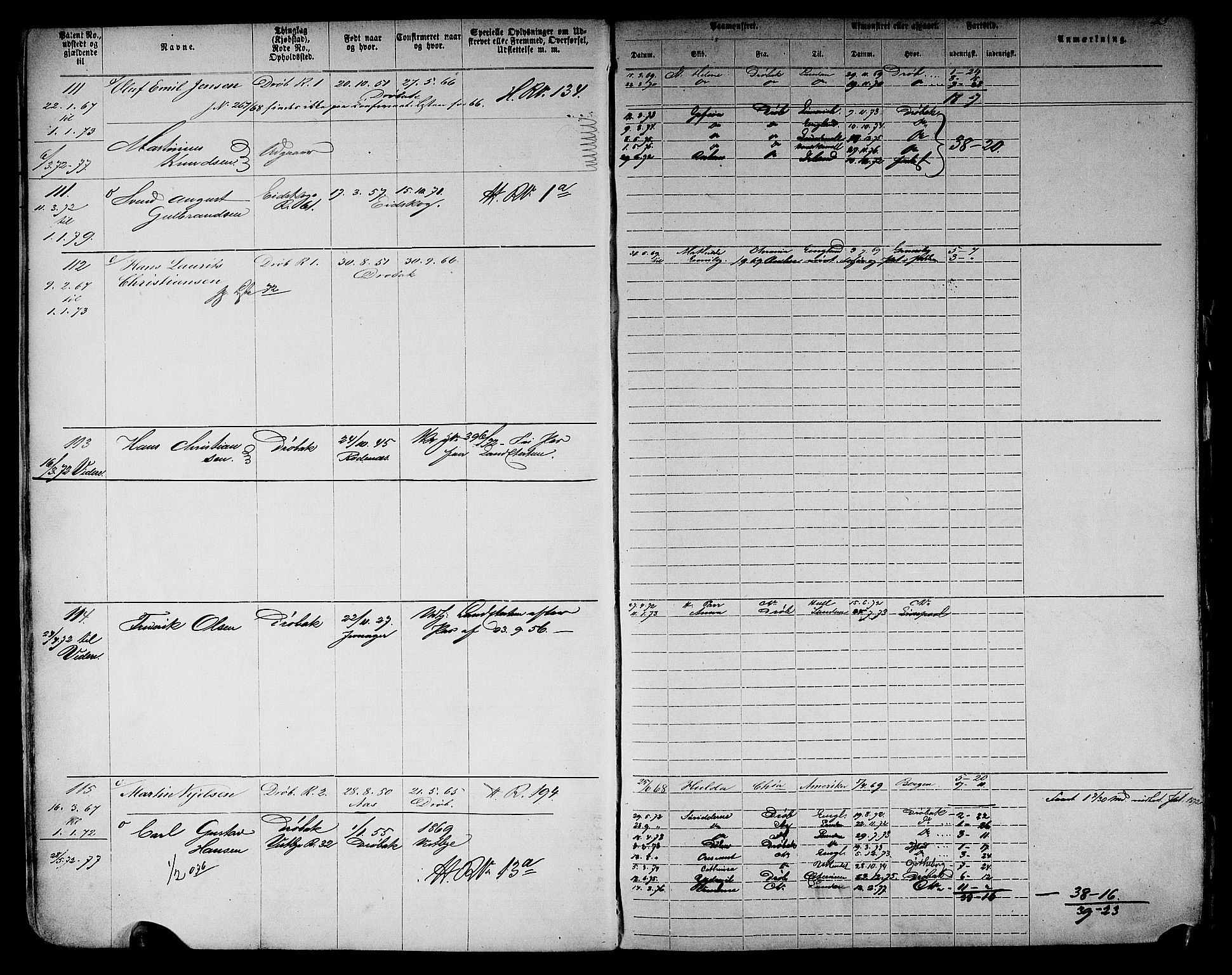 Drøbak mønstringskontor, AV/SAO-A-10569f/F/Fc/Fca/L0002: Patent nr. 1-672, 1865-1916, s. 25