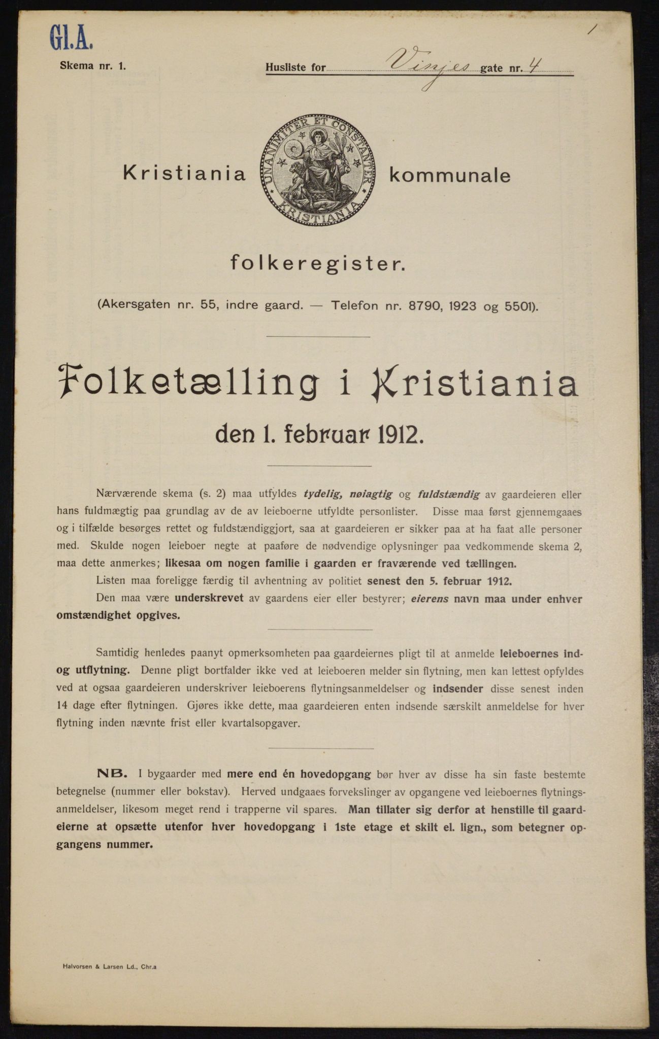 OBA, Kommunal folketelling 1.2.1912 for Kristiania, 1912, s. 123683