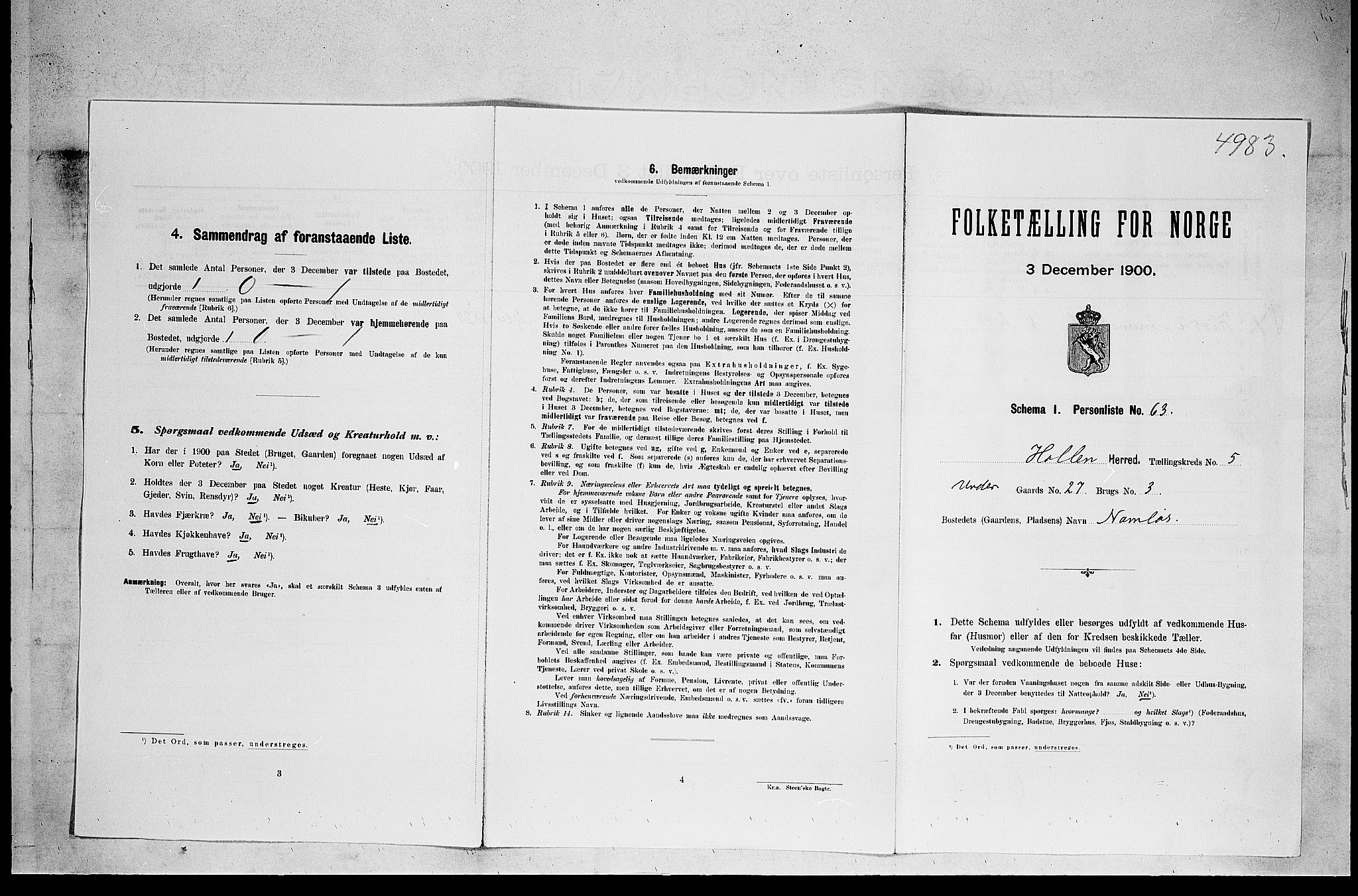 SAKO, Folketelling 1900 for 0819 Holla herred, 1900, s. 651