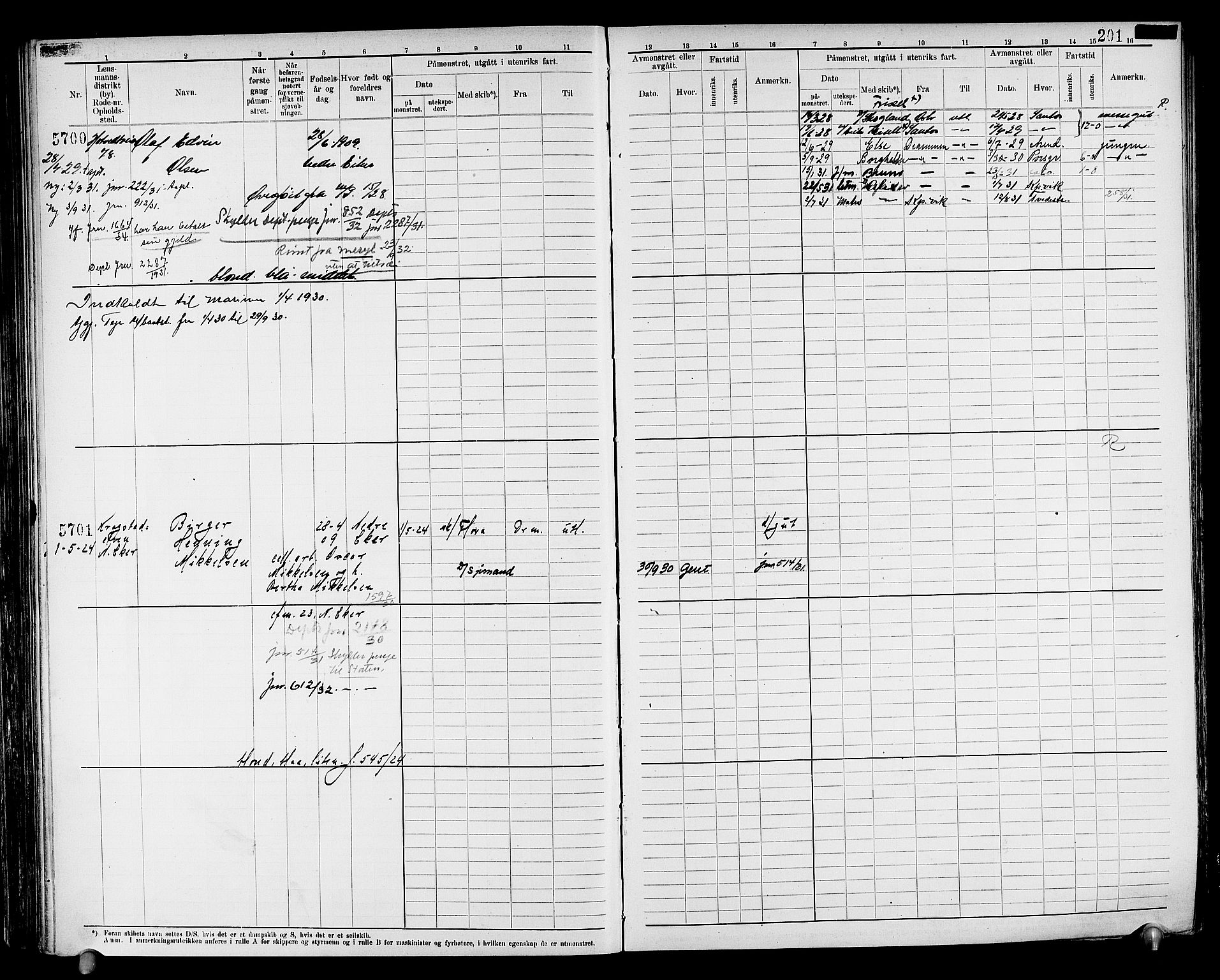 Drammen innrulleringsdistrikt, SAKO/A-781/F/Fc/L0008: Hovedrulle, 1923, s. 207