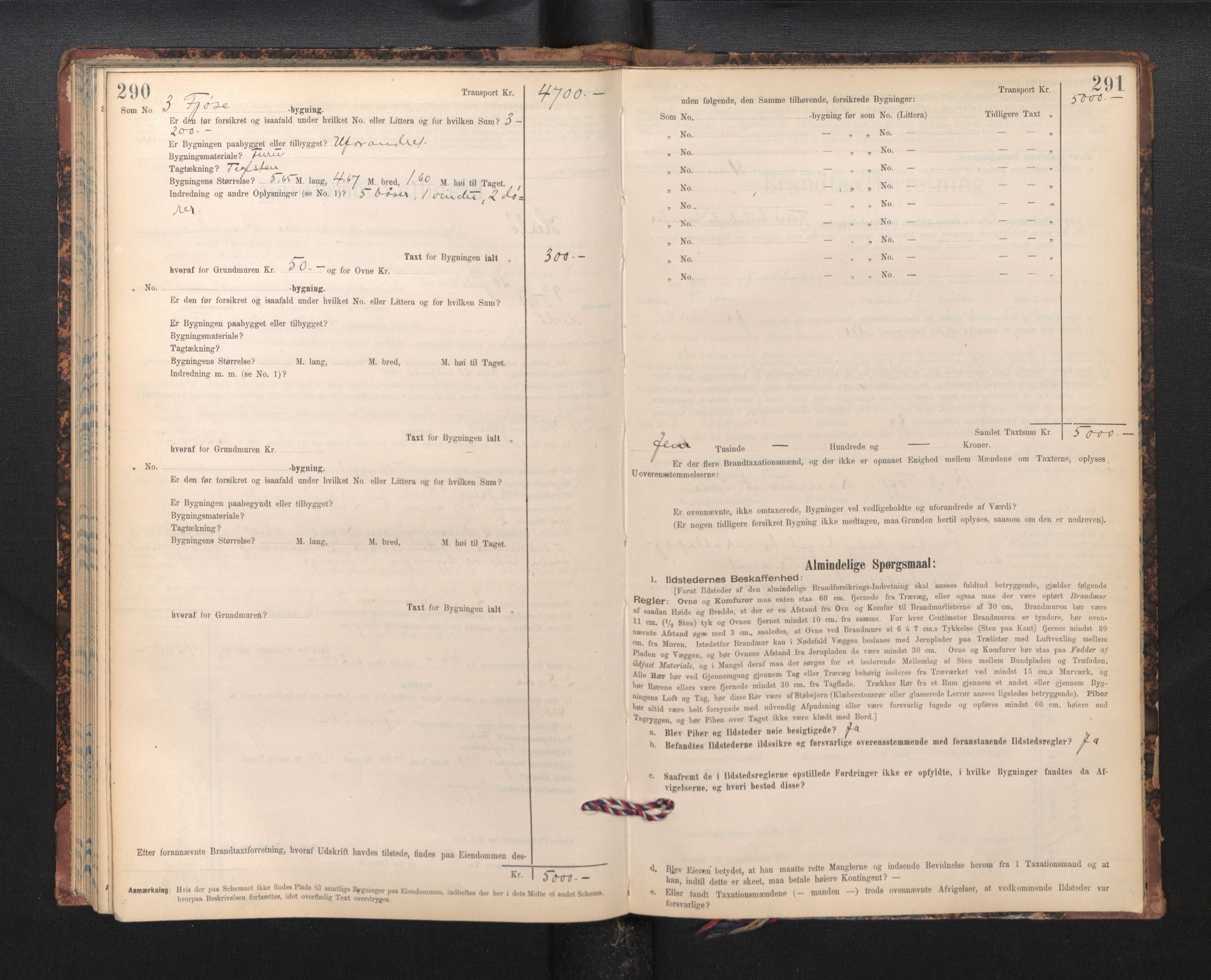 Lensmannen i Herdla, SAB/A-32901/0012/L0003:  Branntakstprotokoll skjematakst, 1897-1916, s. 290-291
