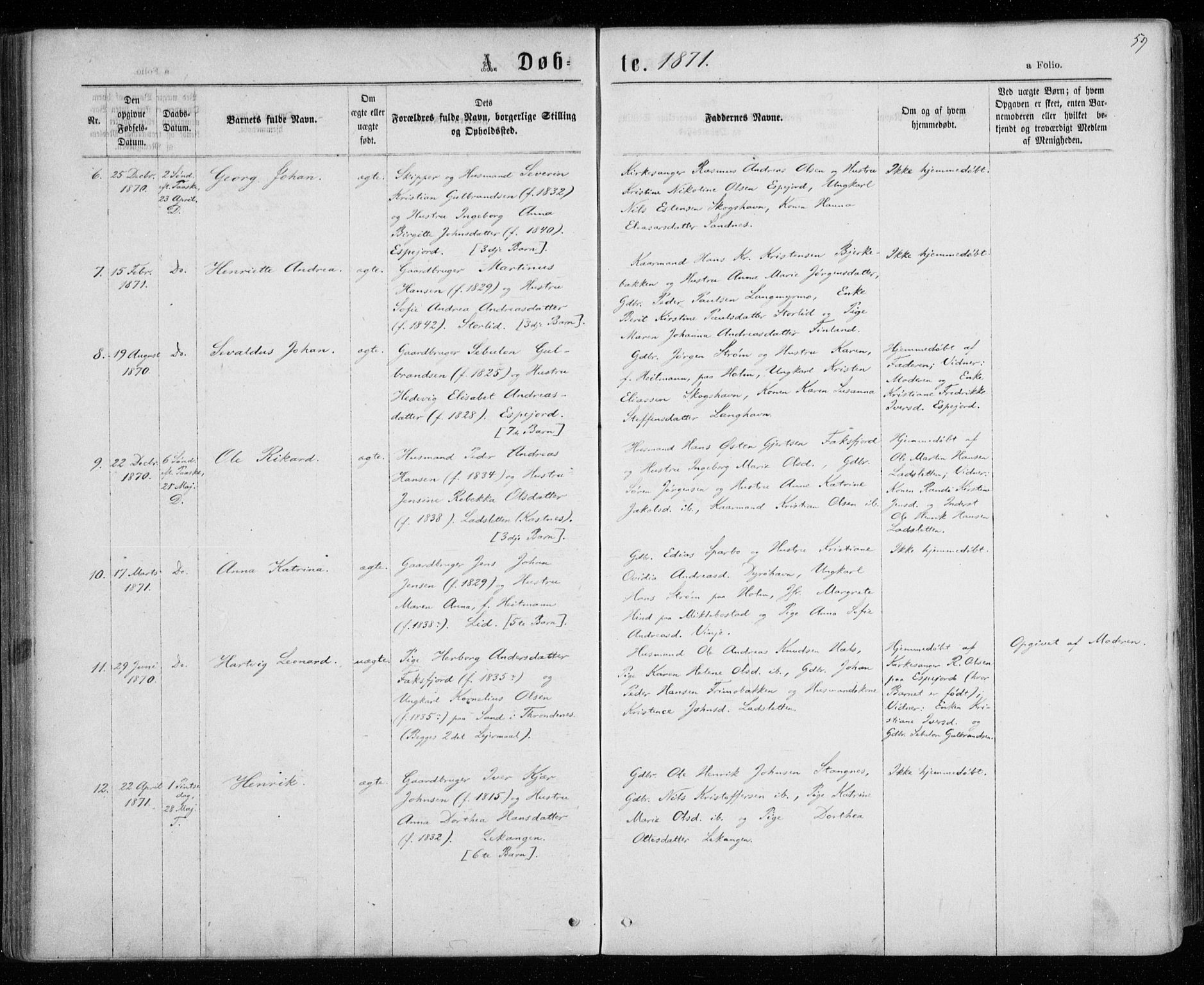 Tranøy sokneprestkontor, SATØ/S-1313/I/Ia/Iaa/L0008kirke: Ministerialbok nr. 8, 1867-1877, s. 59