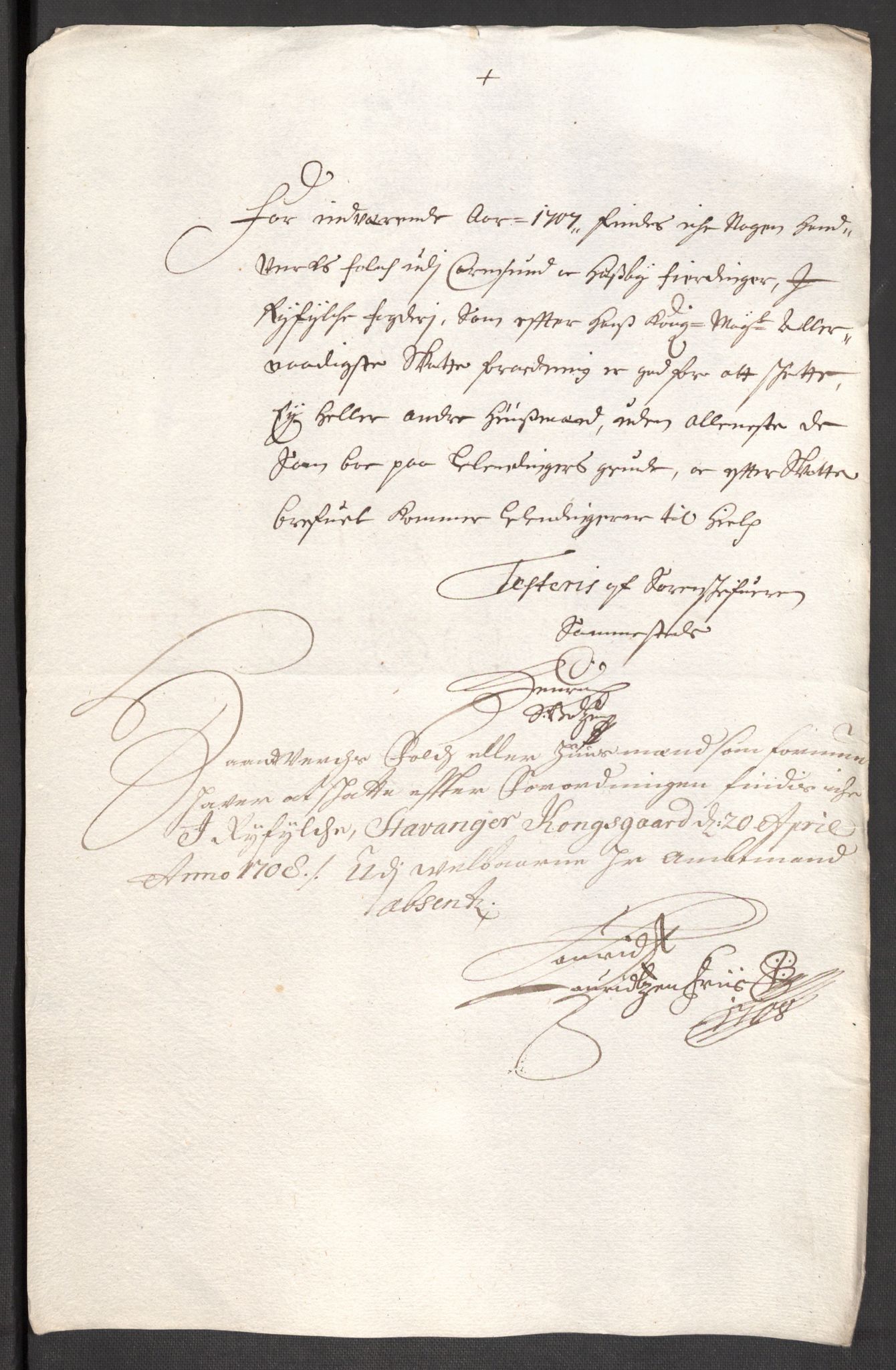 Rentekammeret inntil 1814, Reviderte regnskaper, Fogderegnskap, AV/RA-EA-4092/R47/L2861: Fogderegnskap Ryfylke, 1706-1709, s. 120