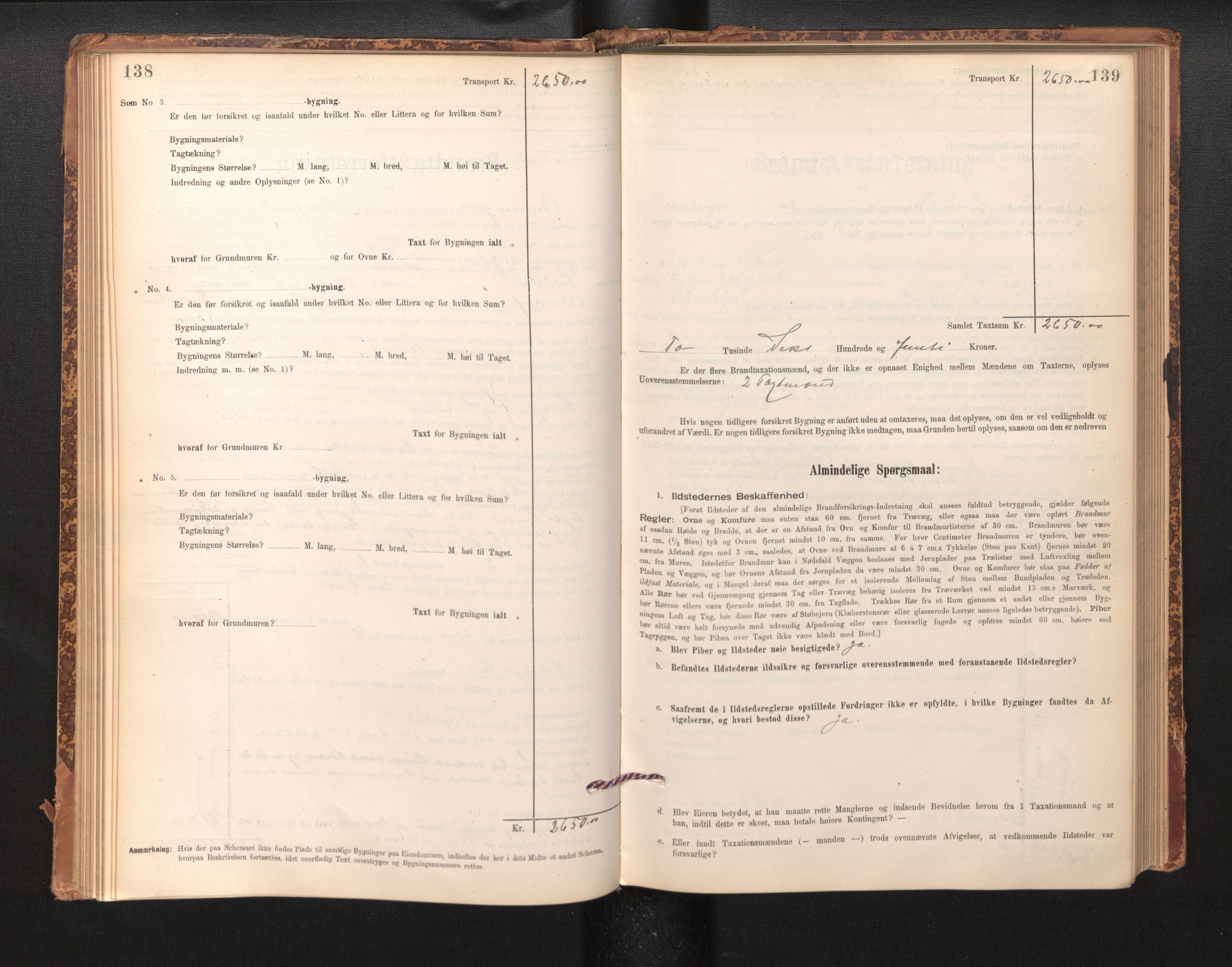 Lensmannen i Bremanger, SAB/A-26701/0012/L0007: Branntakstprotokoll, skjematakst, 1895-1936, s. 138-139
