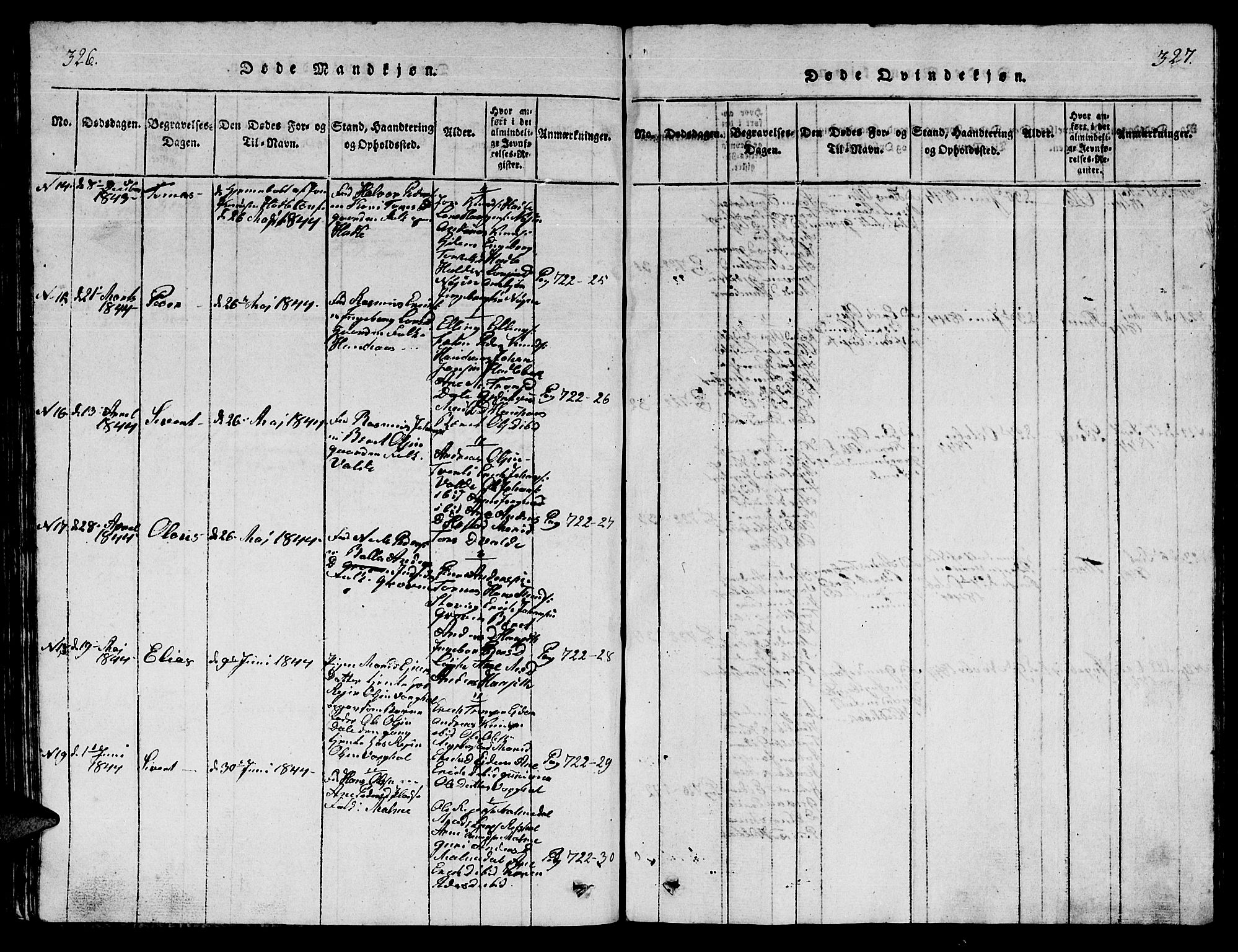 Ministerialprotokoller, klokkerbøker og fødselsregistre - Møre og Romsdal, AV/SAT-A-1454/565/L0752: Klokkerbok nr. 565C01, 1817-1844, s. 326-327