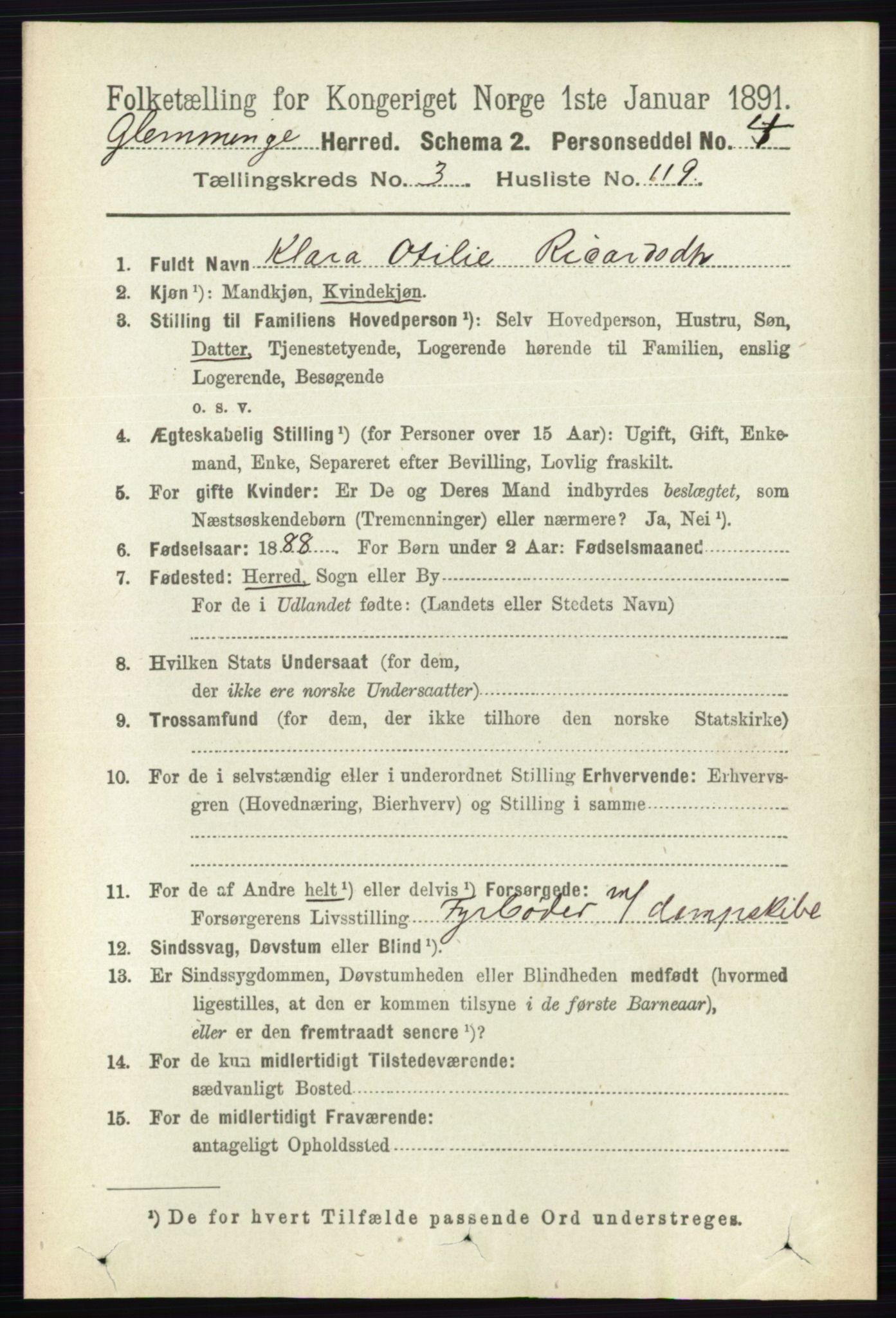 RA, Folketelling 1891 for 0132 Glemmen herred, 1891, s. 3092