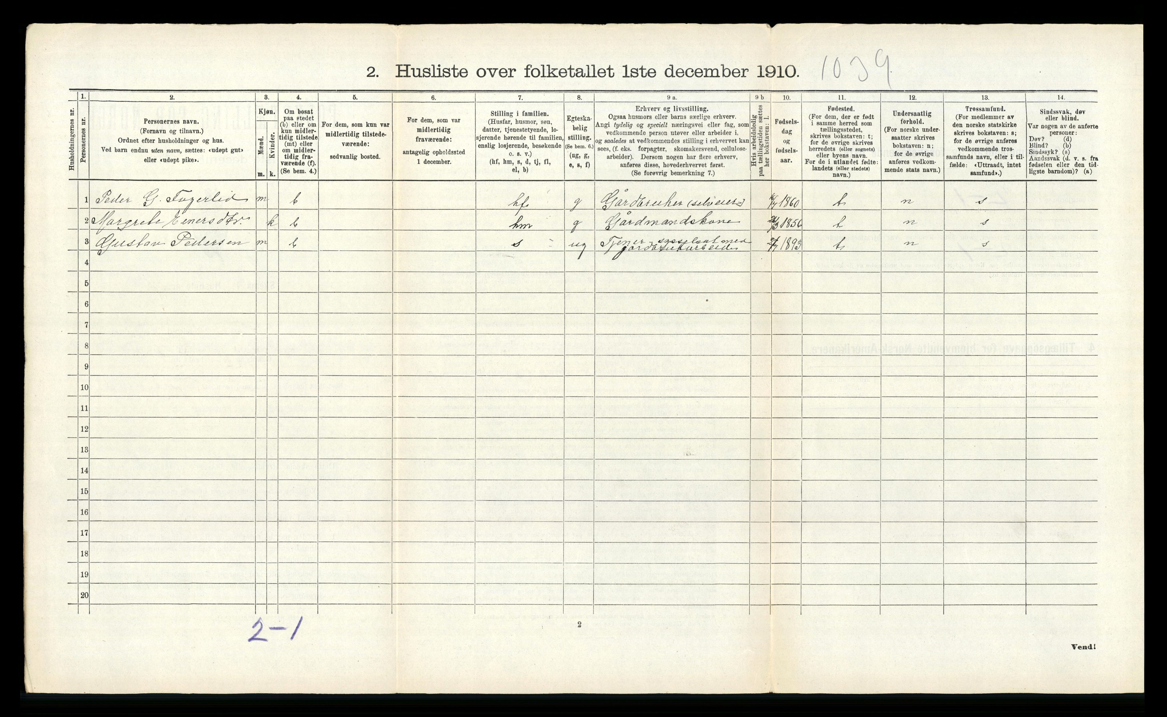 RA, Folketelling 1910 for 1560 Tingvoll herred, 1910, s. 188