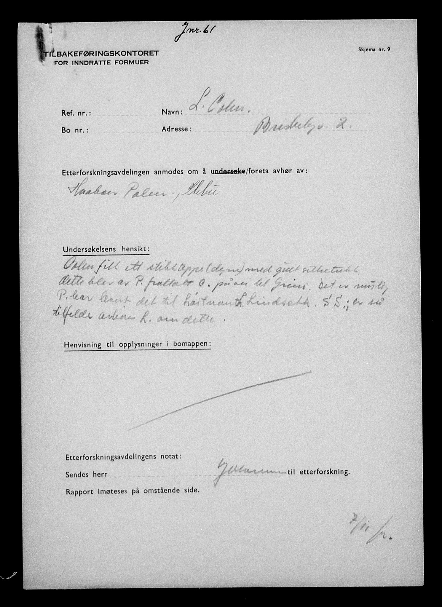 Justisdepartementet, Tilbakeføringskontoret for inndratte formuer, AV/RA-S-1564/H/Hc/Hcc/L0928: --, 1945-1947, s. 546