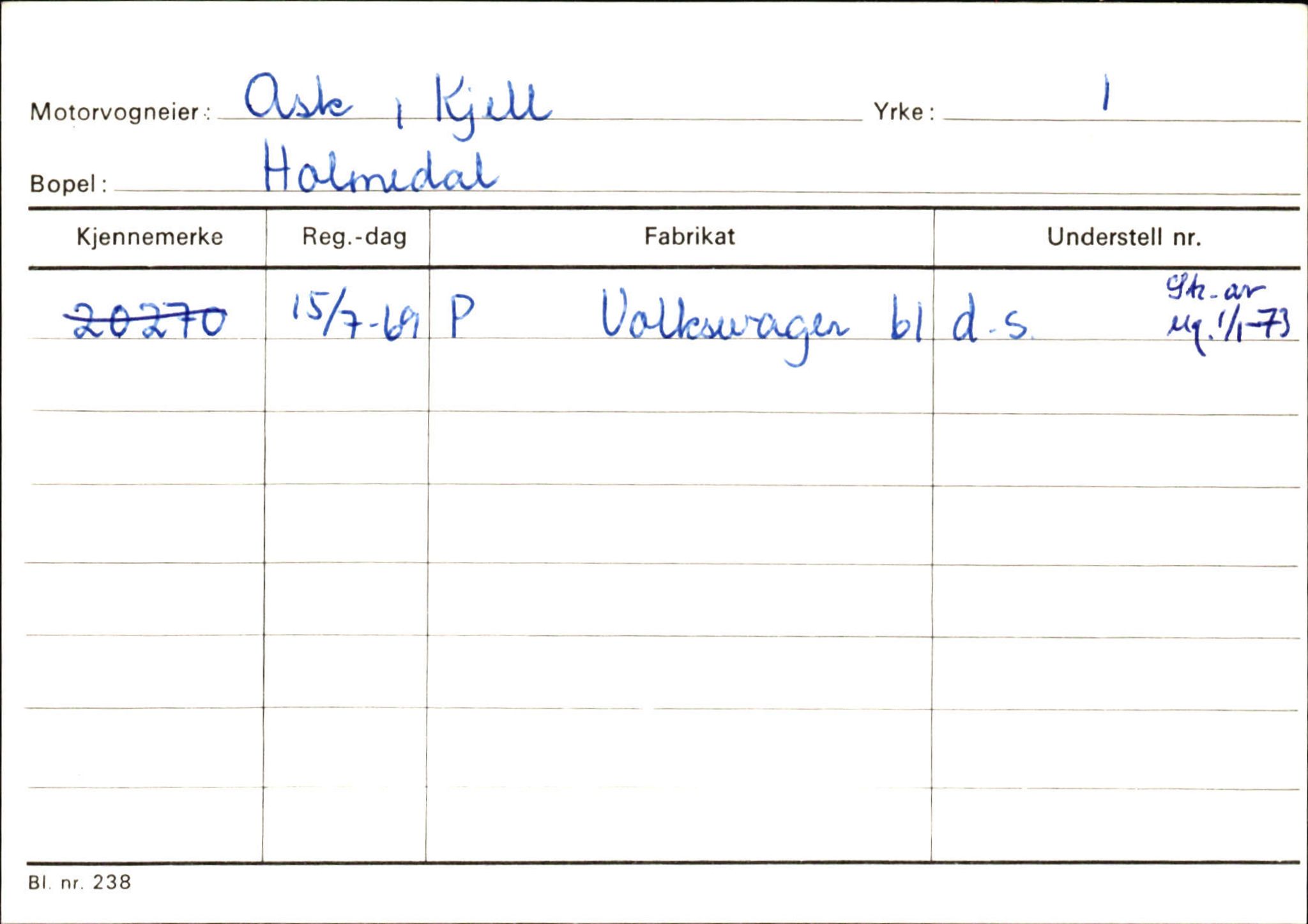 Statens vegvesen, Sogn og Fjordane vegkontor, AV/SAB-A-5301/4/F/L0125: Eigarregister Sogndal V-Å. Aurland A-Å. Fjaler A-N, 1945-1975, s. 1369