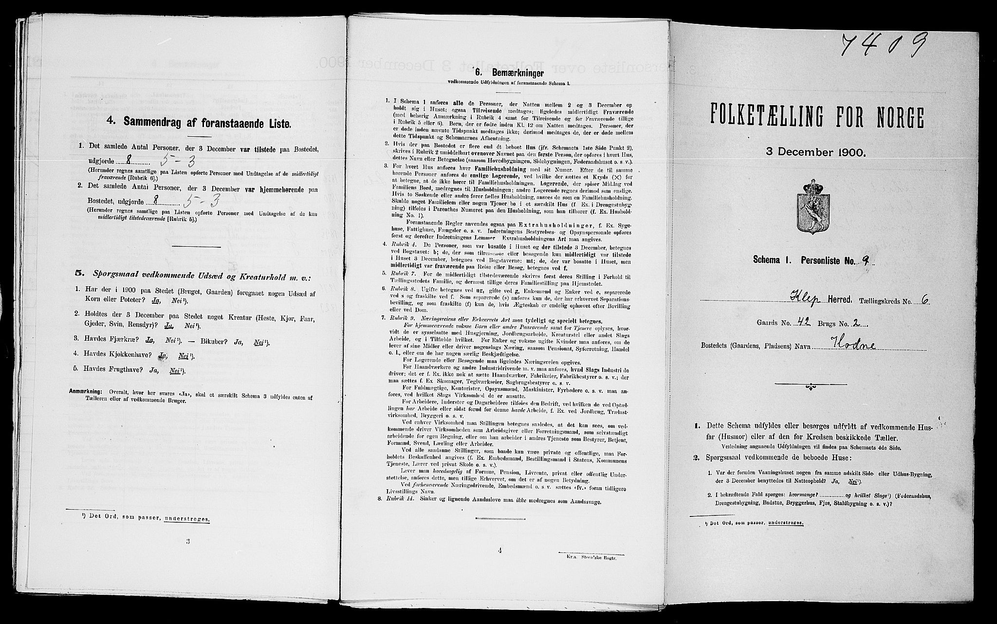 SAST, Folketelling 1900 for 1120 Klepp herred, 1900, s. 569