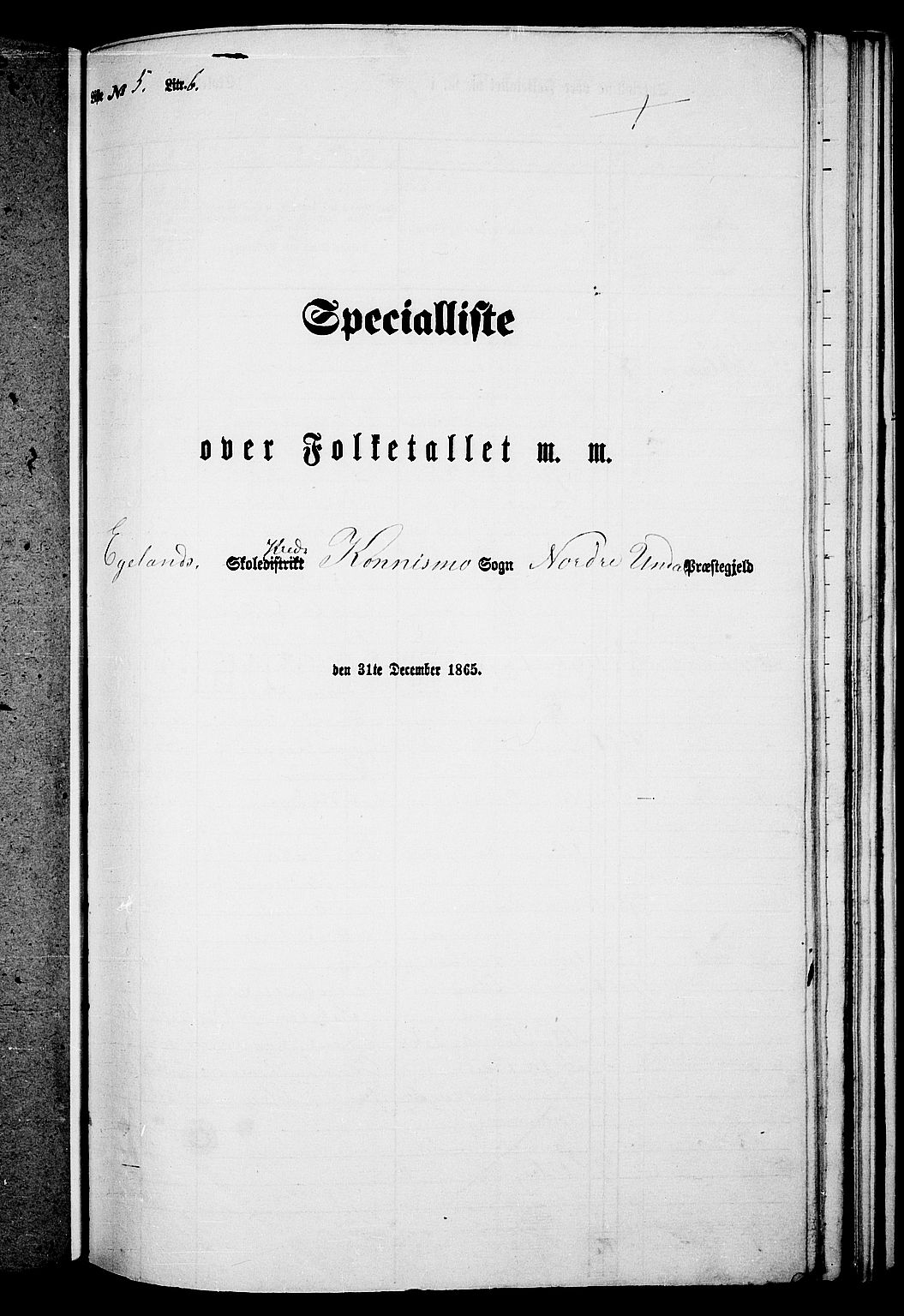 RA, Folketelling 1865 for 1028P Nord-Audnedal prestegjeld, 1865, s. 69
