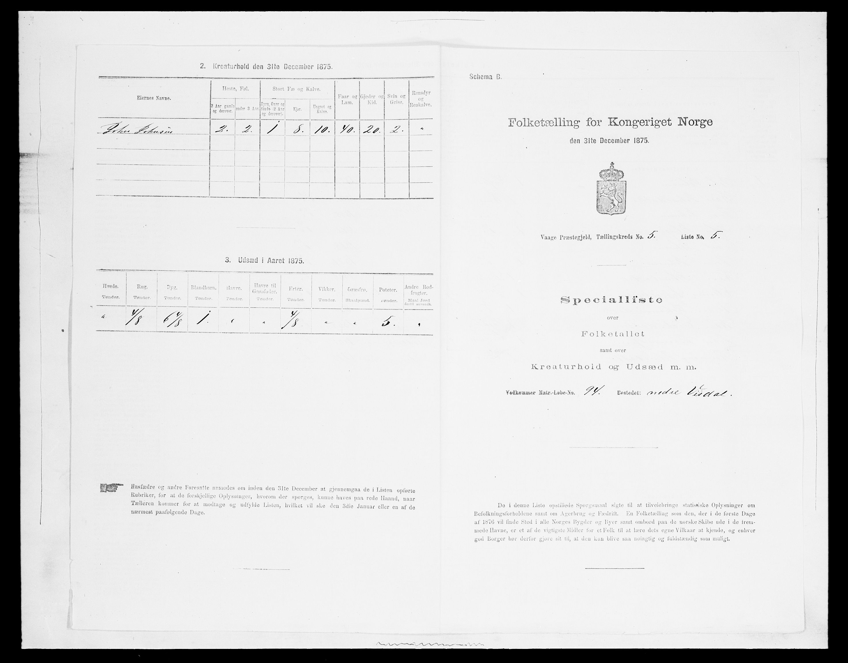 SAH, Folketelling 1875 for 0515P Vågå prestegjeld, 1875, s. 862