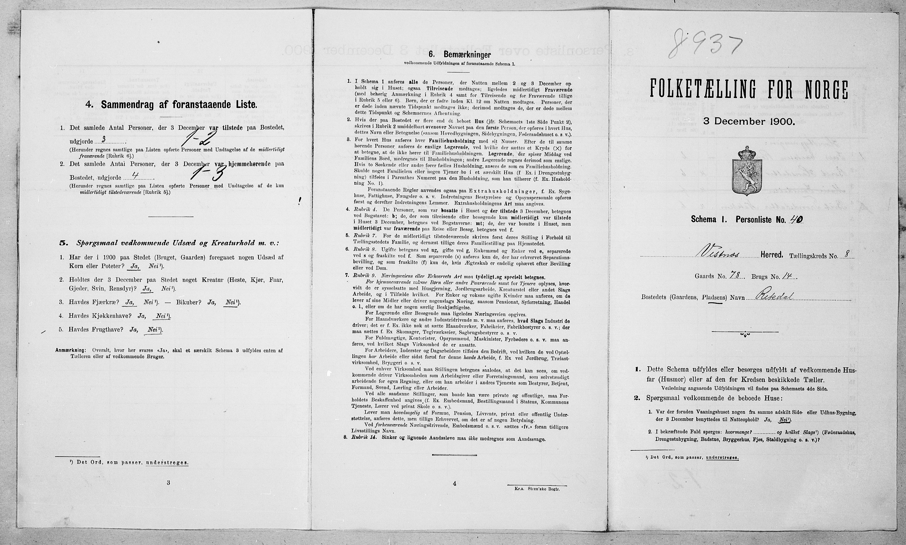 SAT, Folketelling 1900 for 1535 Vestnes herred, 1900, s. 862
