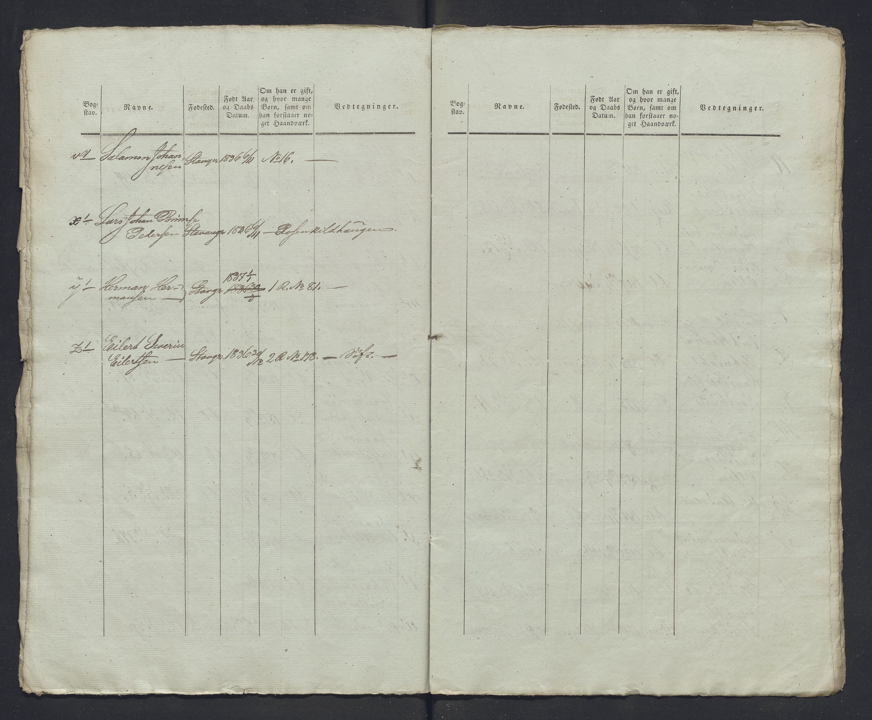 Innrulleringssjefen i Bergen, Avd. III. Bergen og Stavanger 1805-1850, AV/SAB-A-100467/H/Ha/L0009: Mannskapsruller, 1851-1852, s. 240