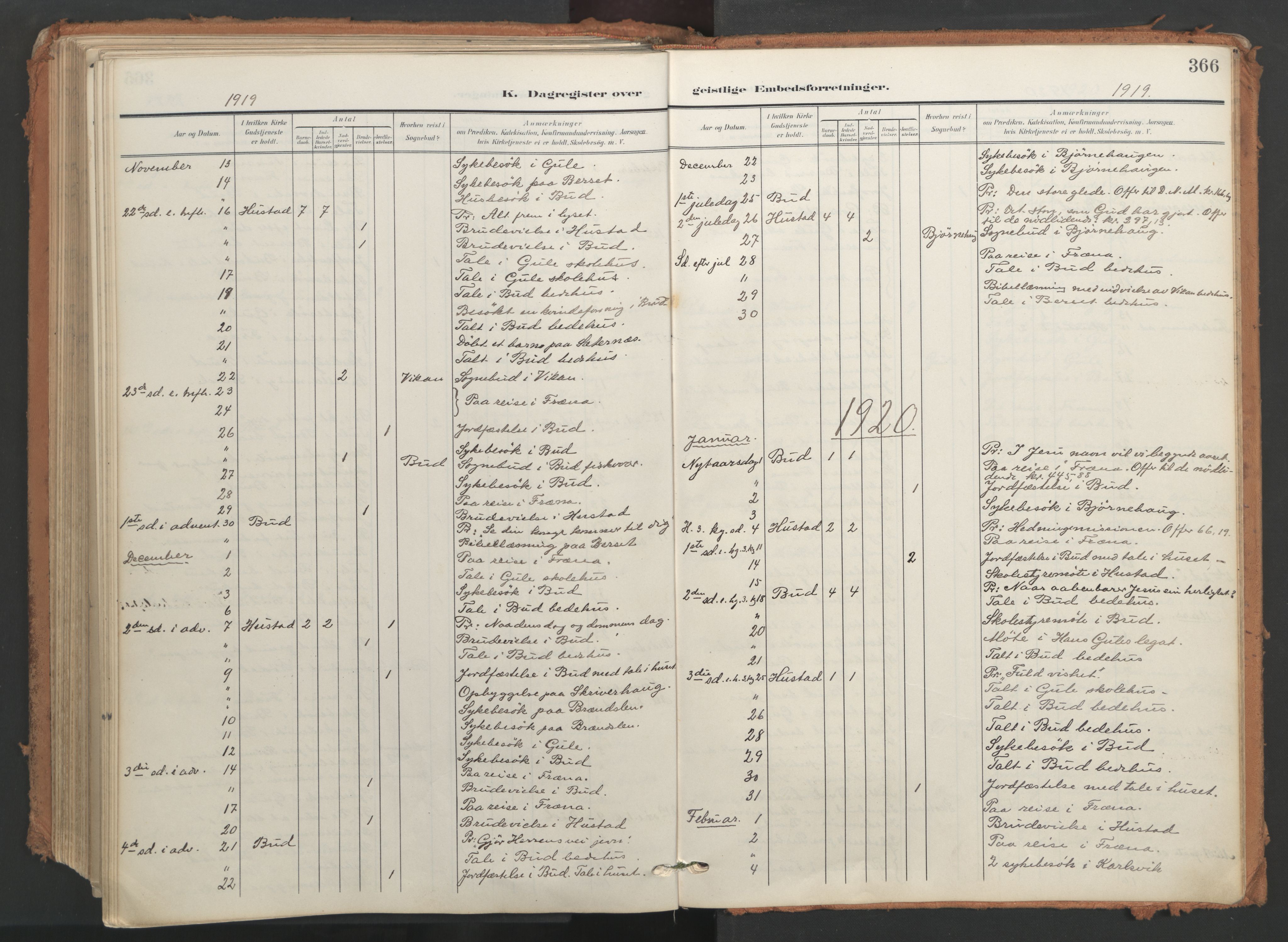 Ministerialprotokoller, klokkerbøker og fødselsregistre - Møre og Romsdal, AV/SAT-A-1454/566/L0771: Ministerialbok nr. 566A10, 1904-1929, s. 366